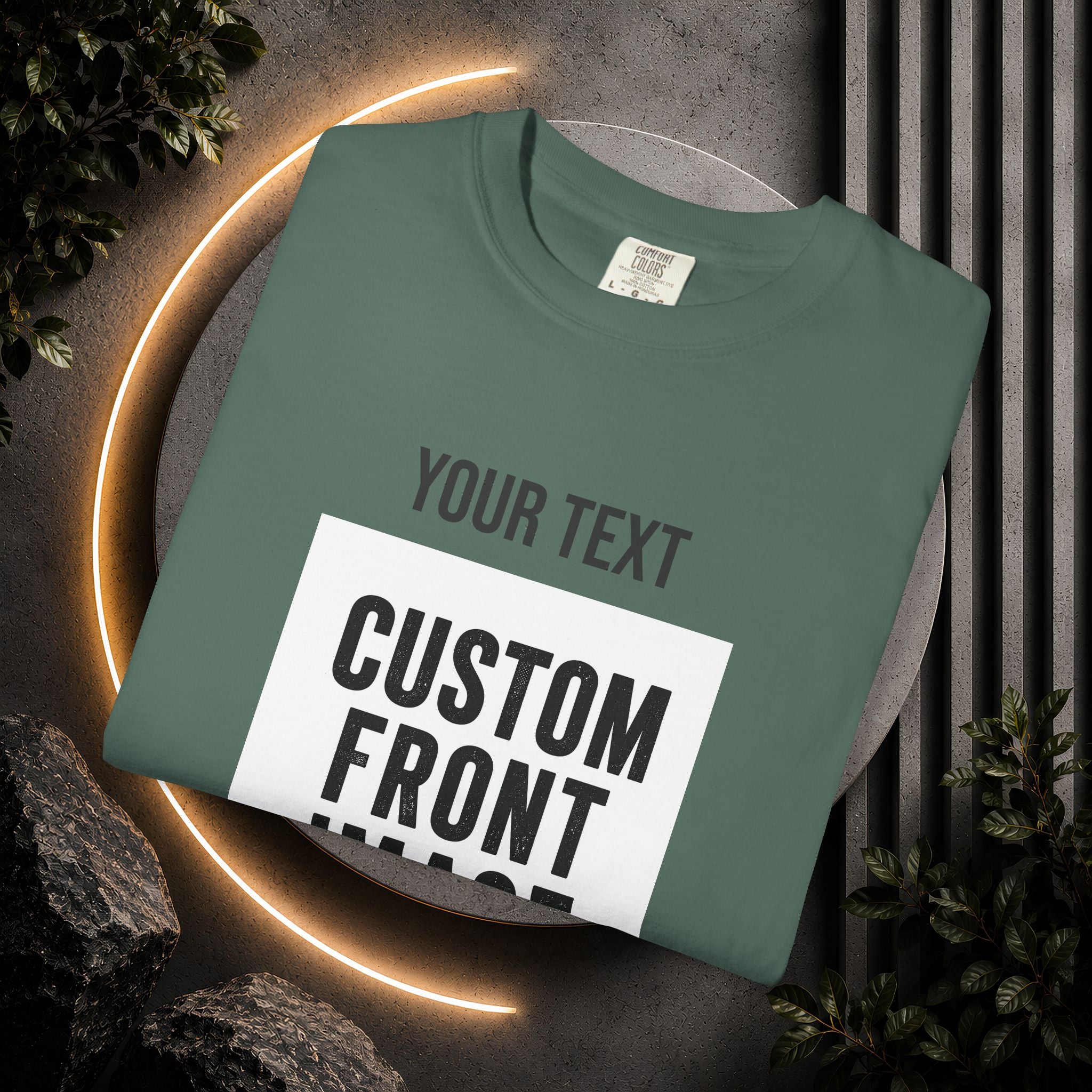 Custom Front Square Print T-Shirt — Personalized Text & Image Tee