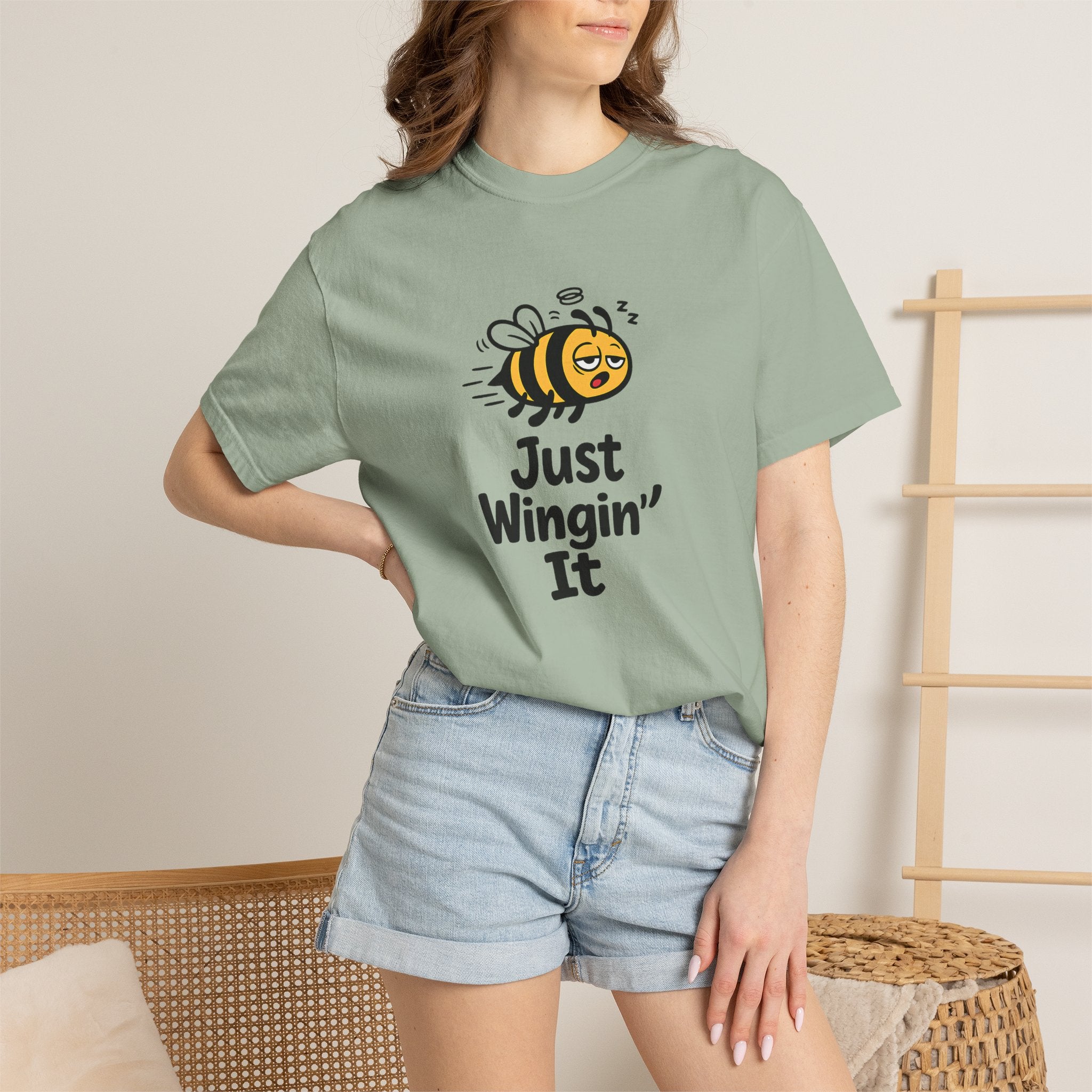 Just Wingin' It Bee T-Shirt — Funny Bee Graphic Tee