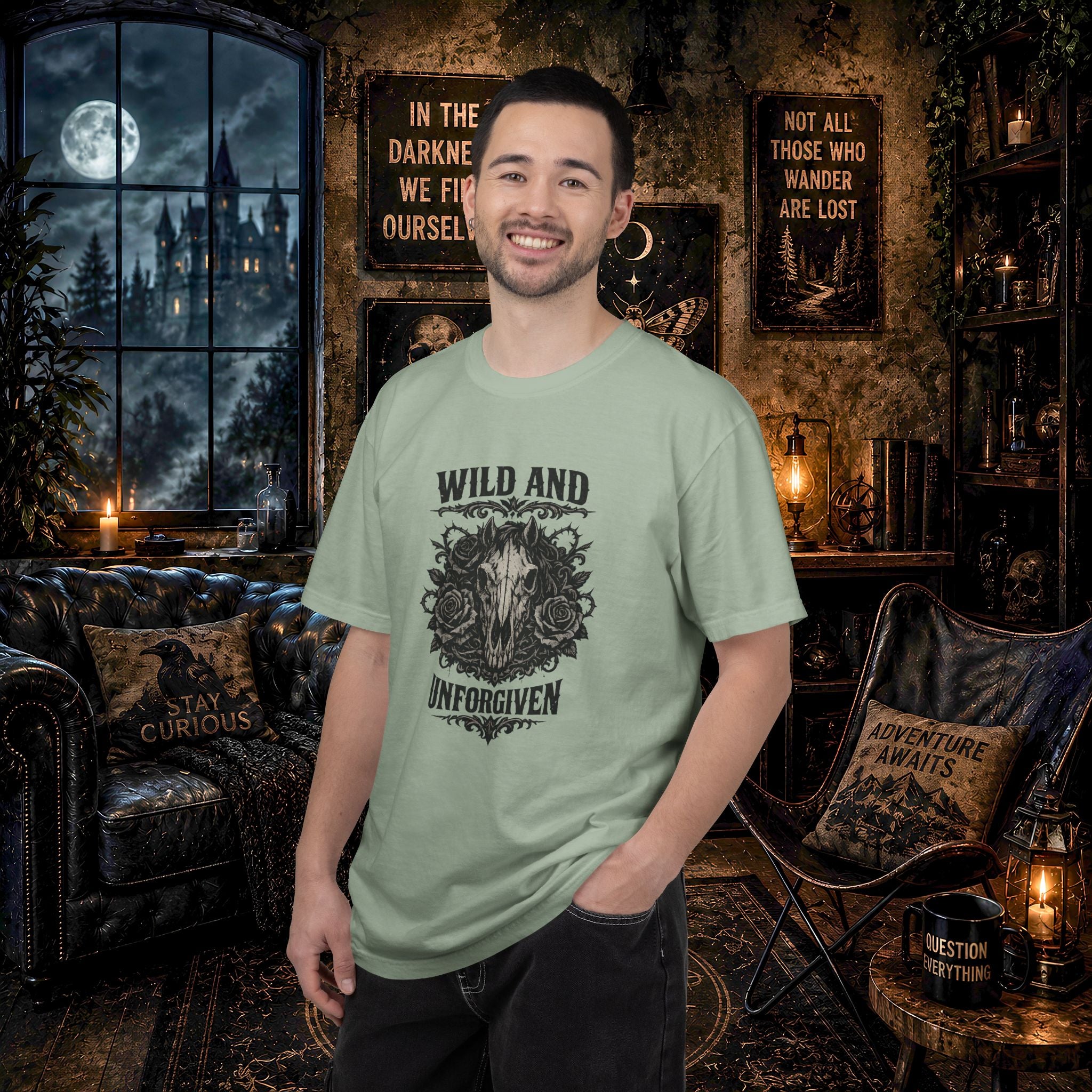 Wild and Unforgiven Skull Tee – Horse Rider Graphic T-Shirt