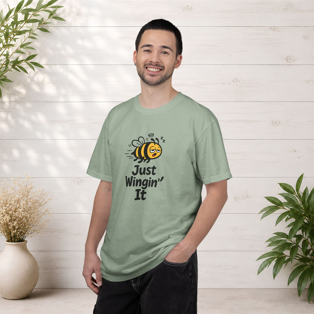 Just Wingin' It Bee T-Shirt — Funny Bee Graphic Tee