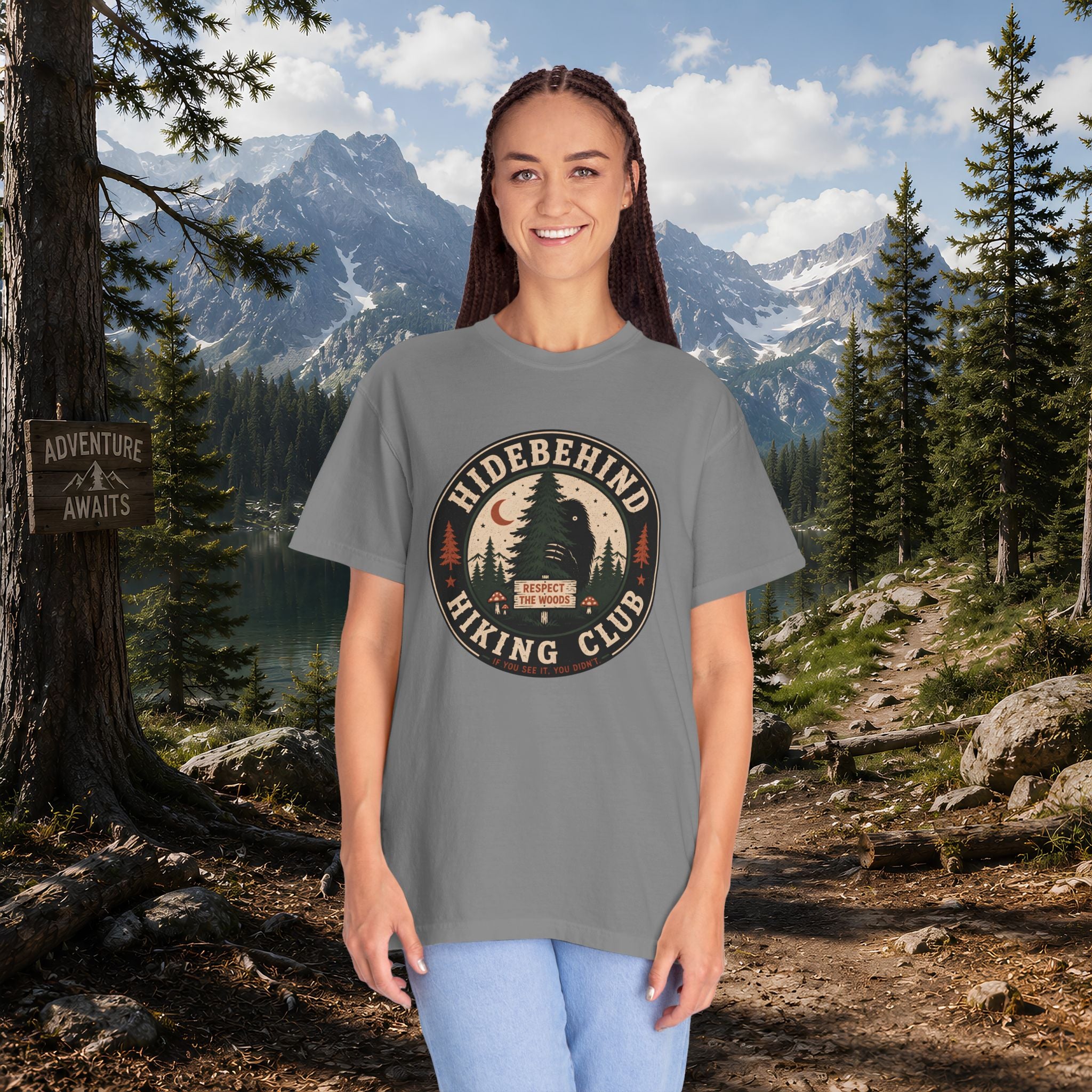 Hidebehind Hiking Club T-Shirt — Vintage Cryptid Outdoors Tee