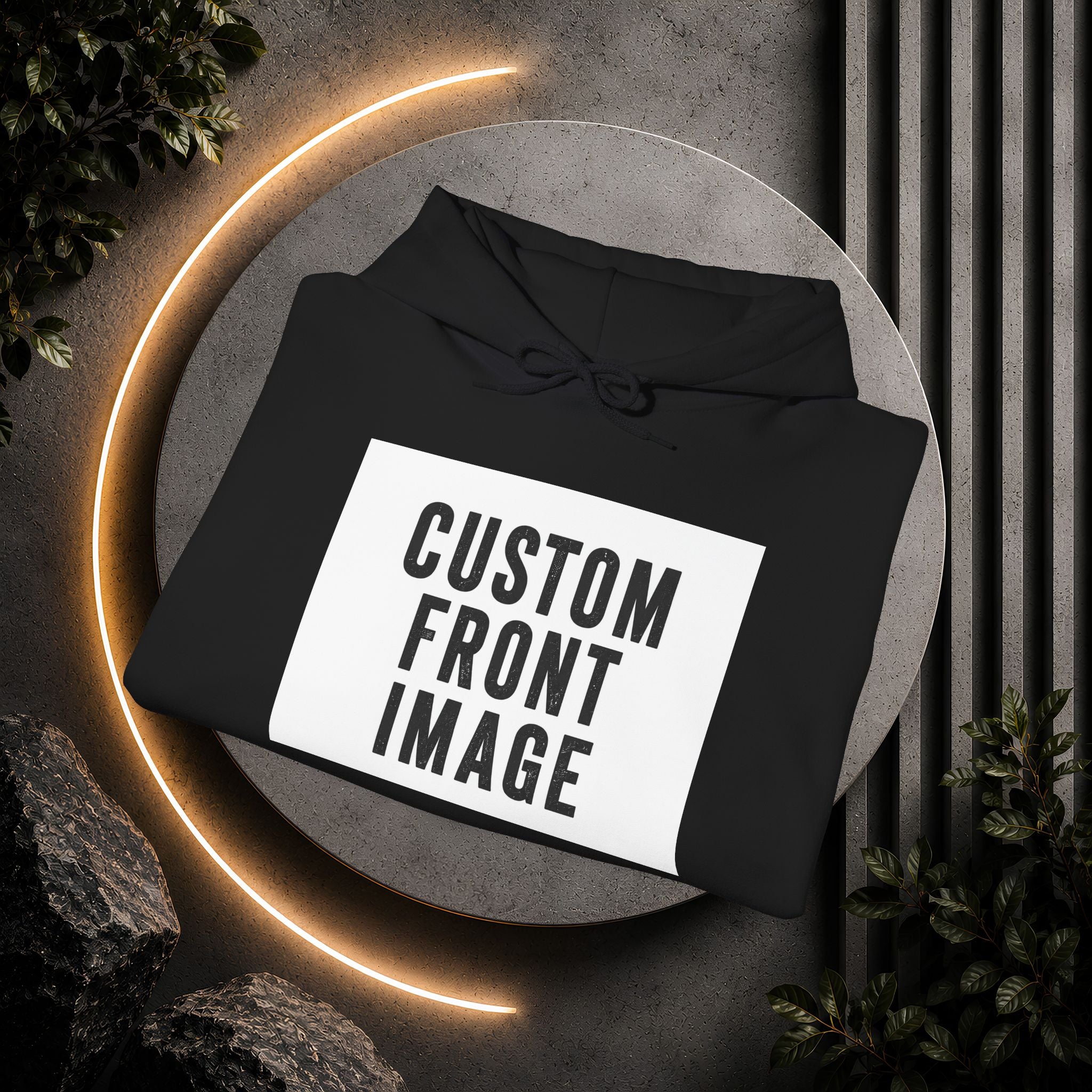 Custom Front Image Hoodie — Personalized White Pullover Hooded Sweatshirt