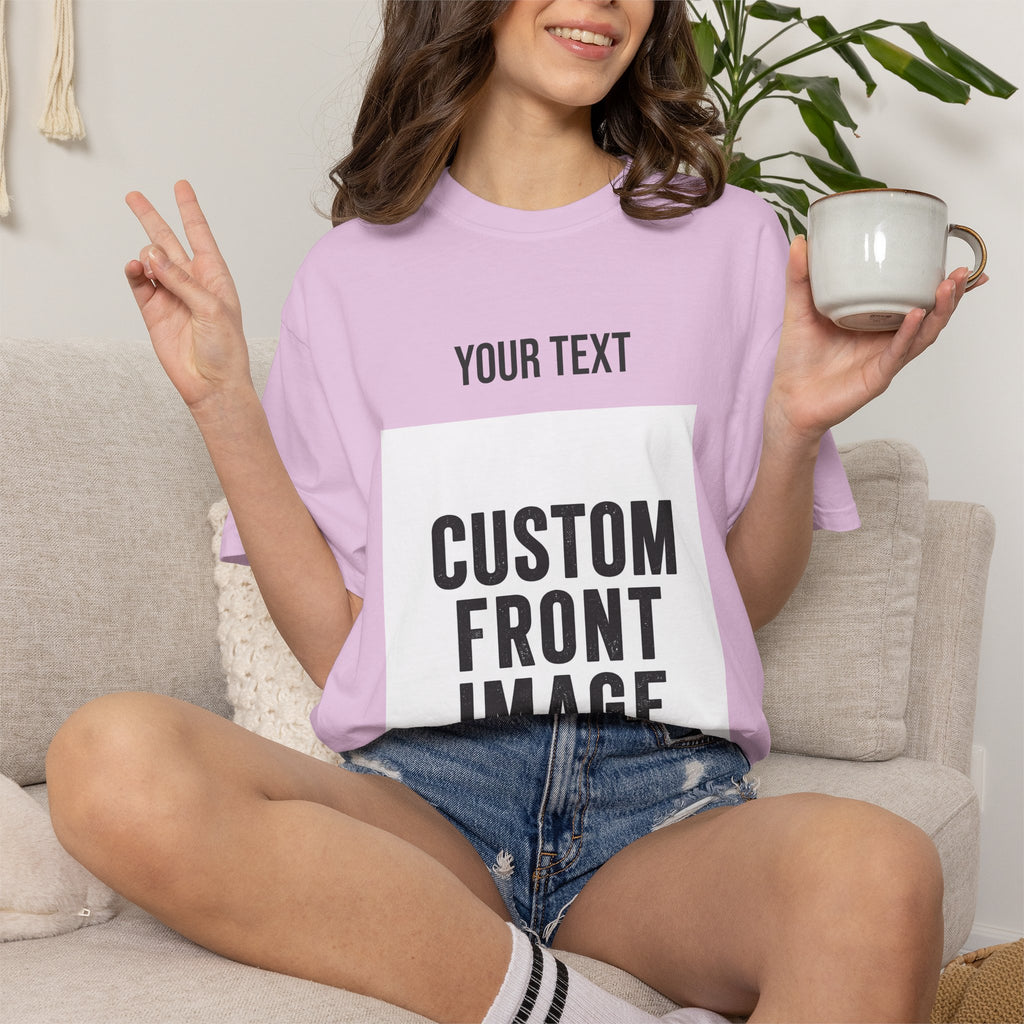 Custom Front Portrait Print T-Shirt — Personalized Text & Image Tee