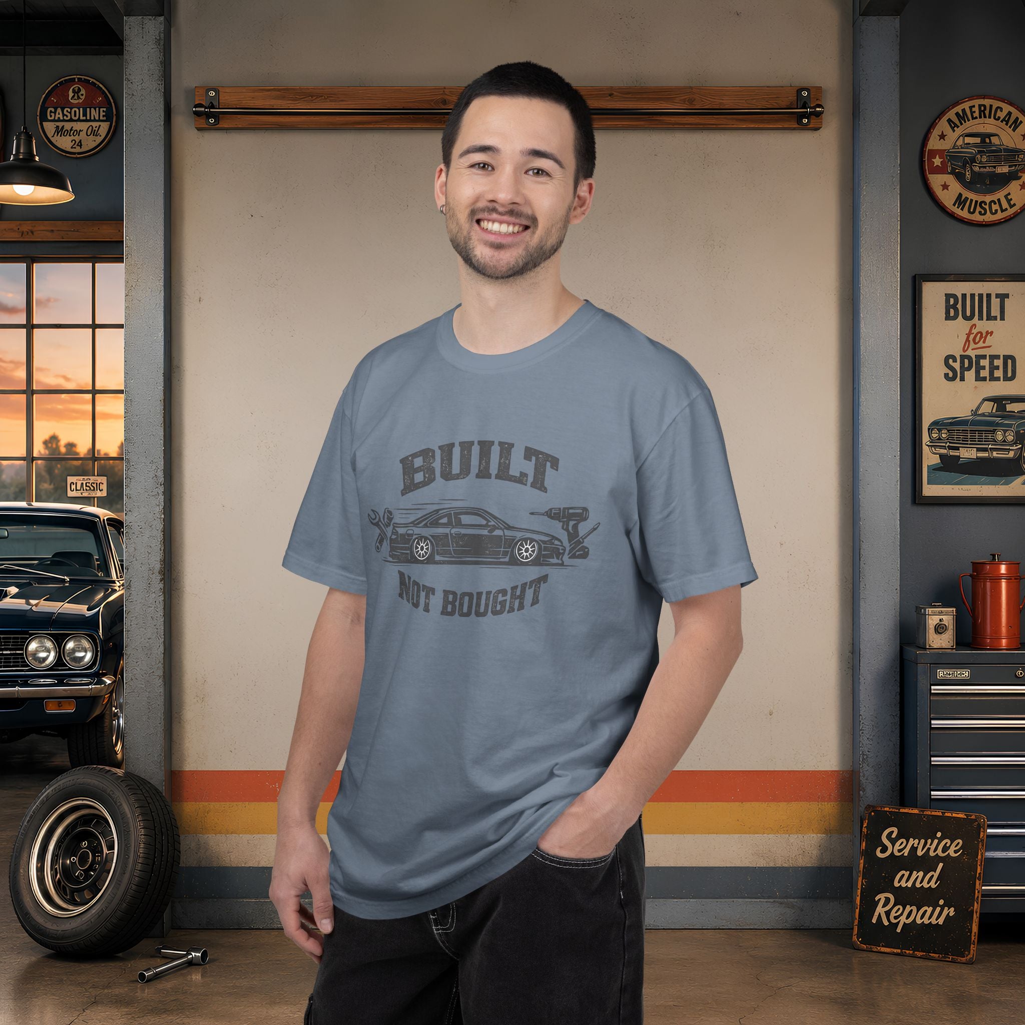 Built Not Bought Car T-Shirt — Automotive Mechanic Tuner Tee