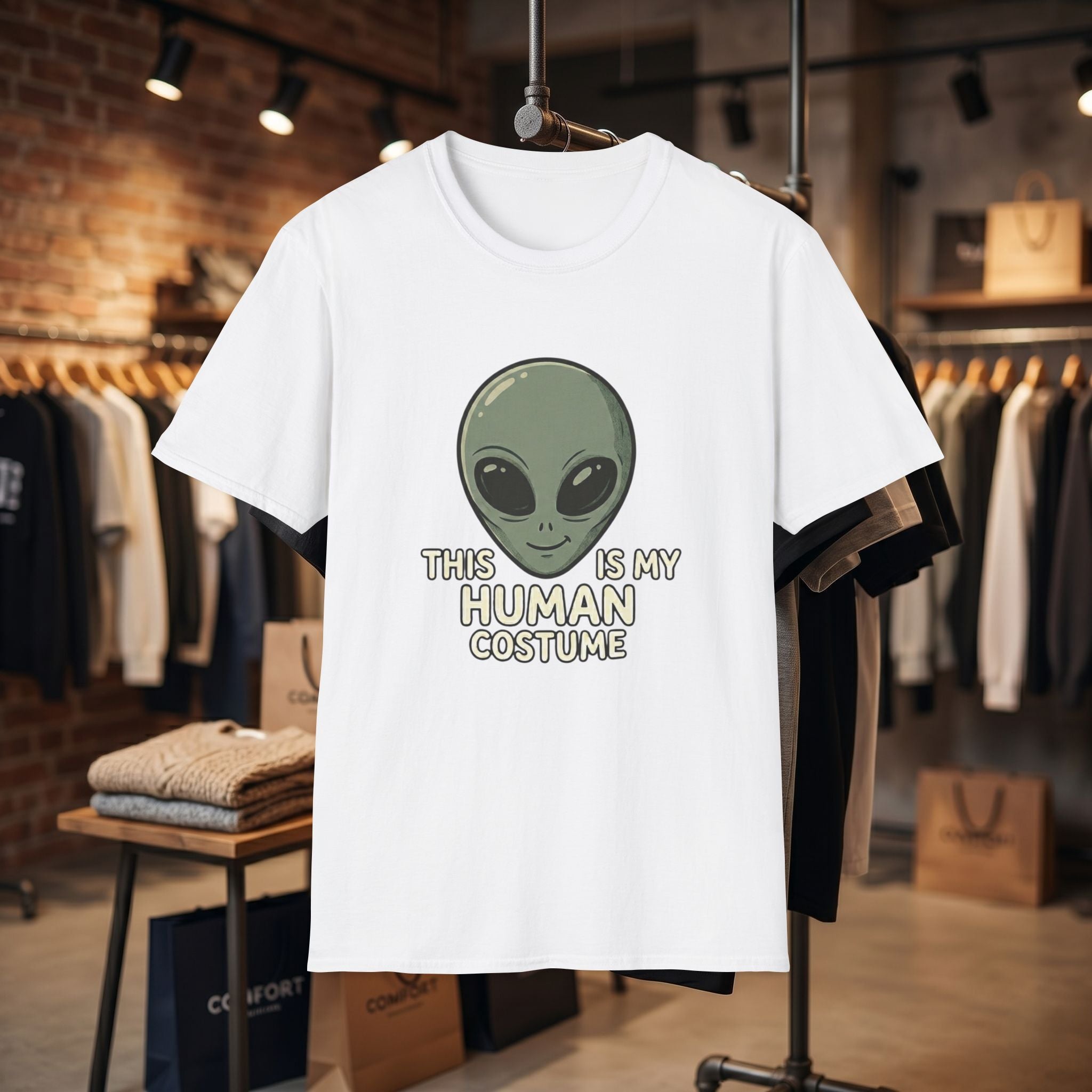 Alien Head This Is My Human Costume T-Shirt | Funny Extraterrestrial Design