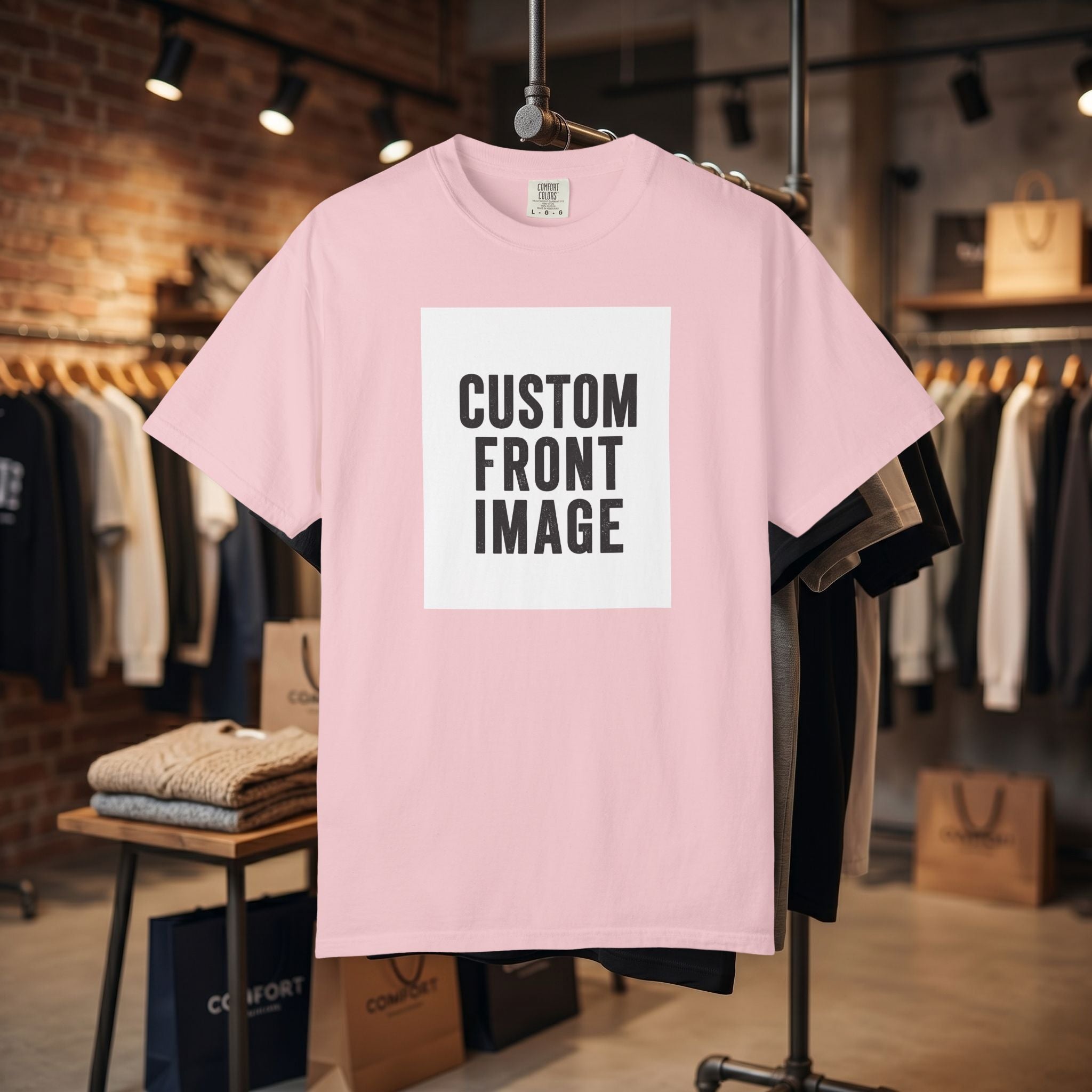 Custom Portrait Small Image Front T-Shirt - Add Your Own Image