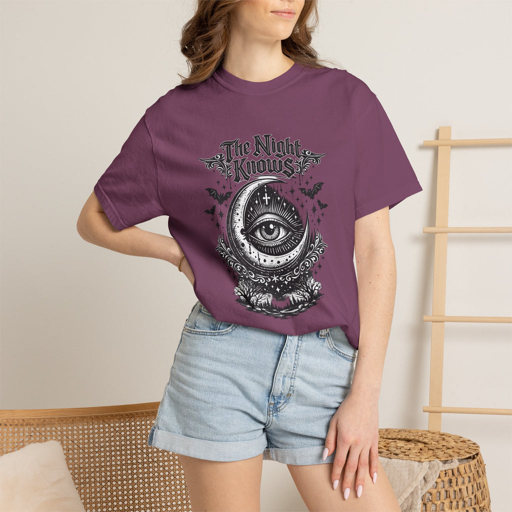 The Night Knows Eye T-Shirt — Mystical Gothic Graphic Tee