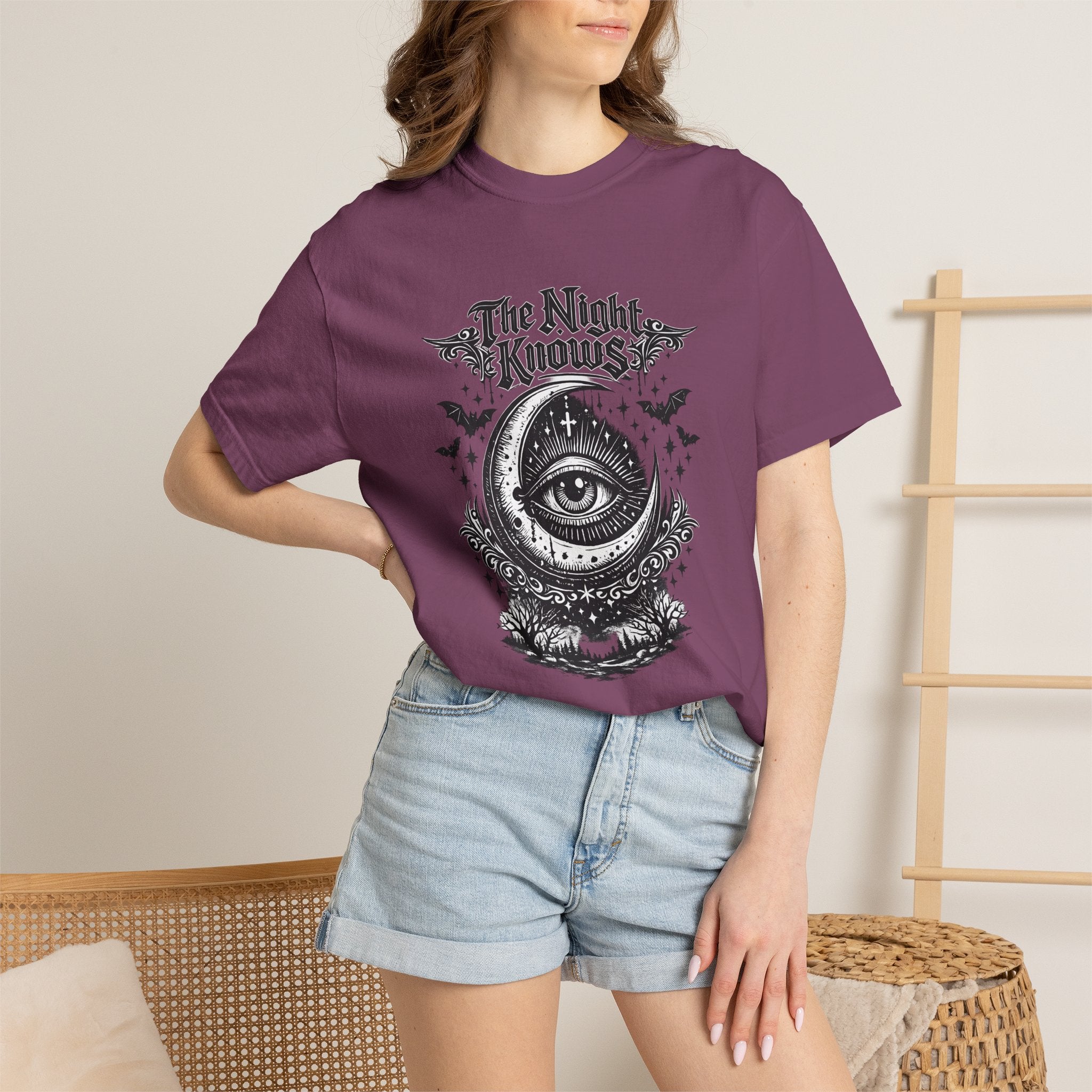 The Night Knows Eye T-Shirt — Mystical Gothic Graphic Tee