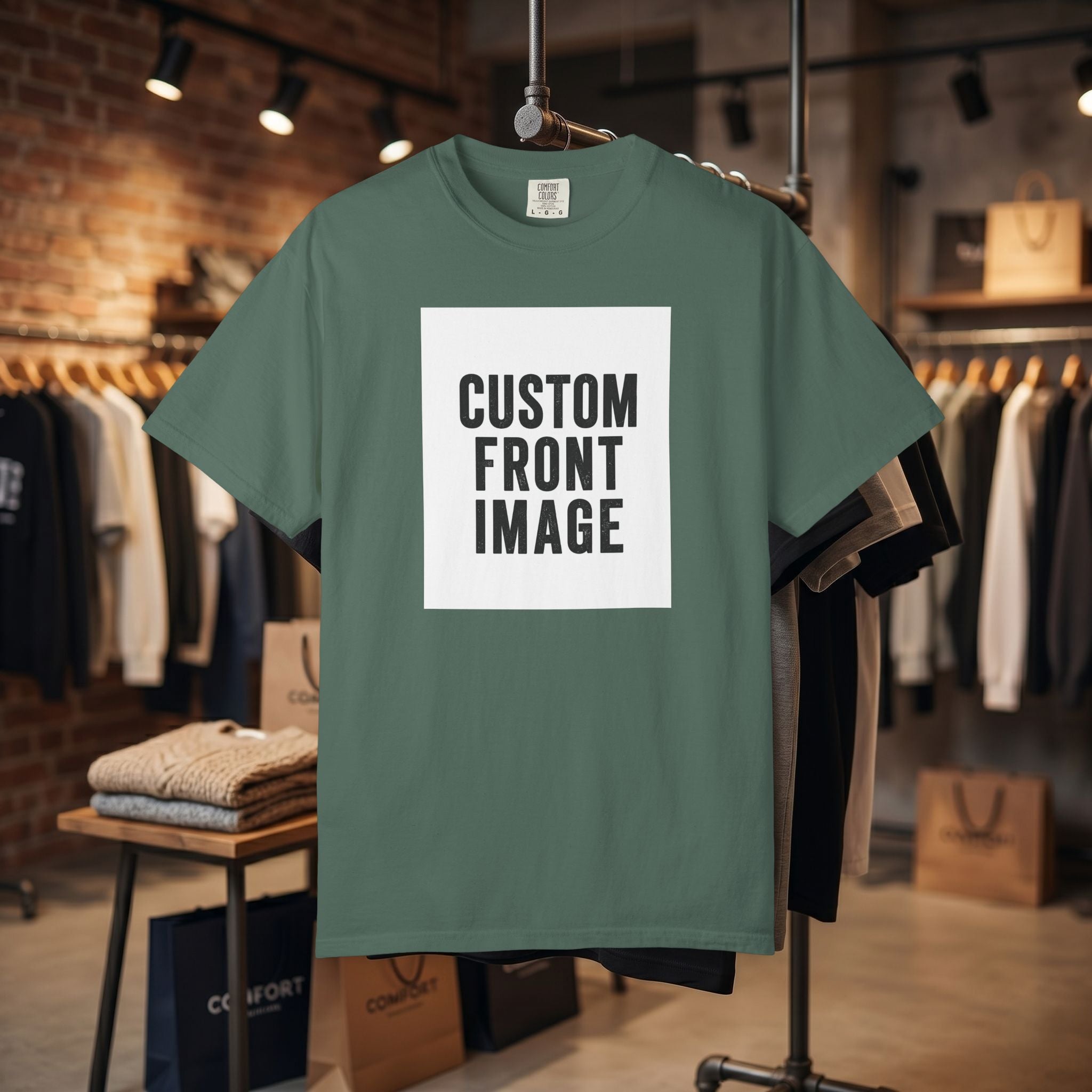 Custom Portrait Small Image Front T-Shirt - Add Your Own Image