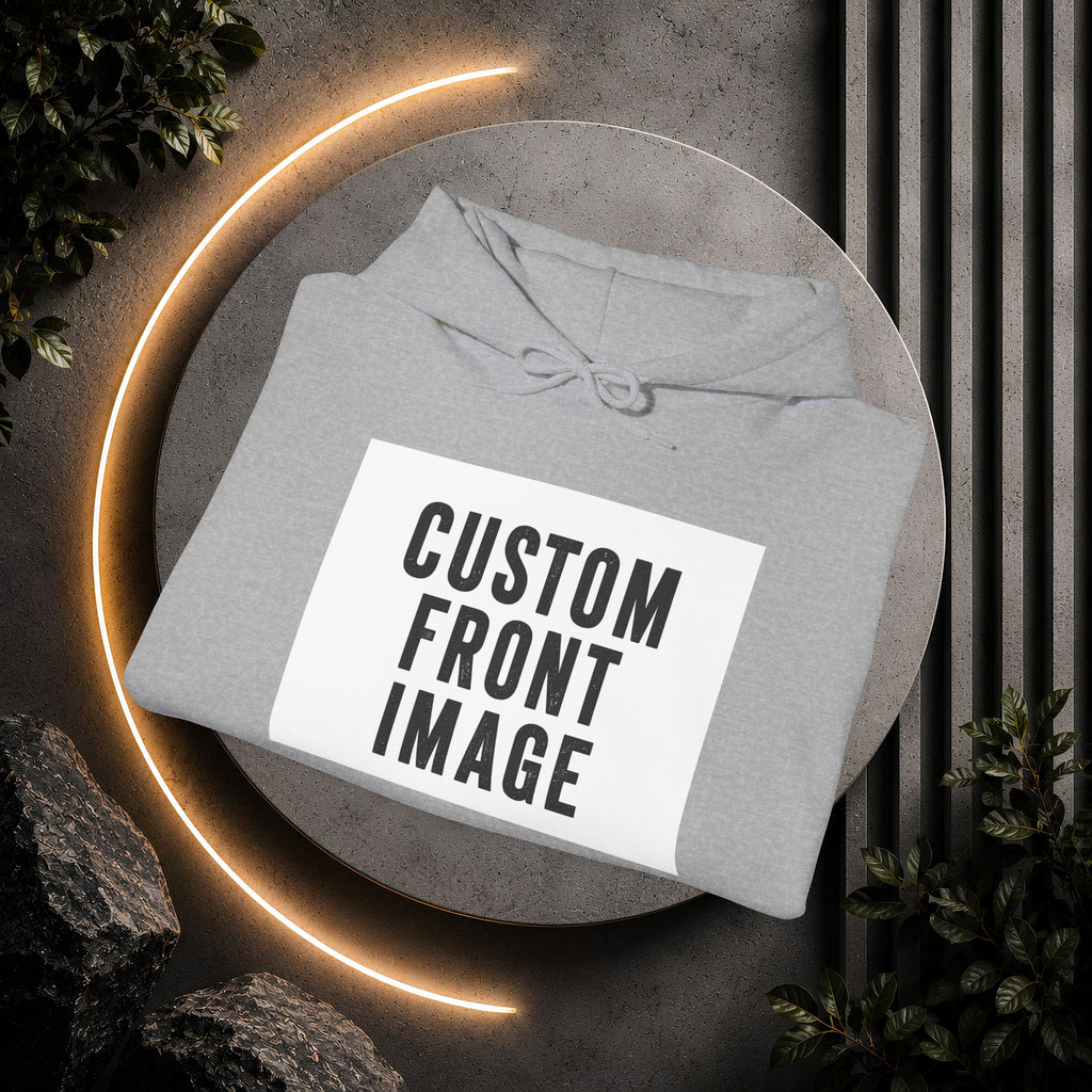 Custom Front Image Hoodie — Personalized White Pullover Hooded Sweatshirt