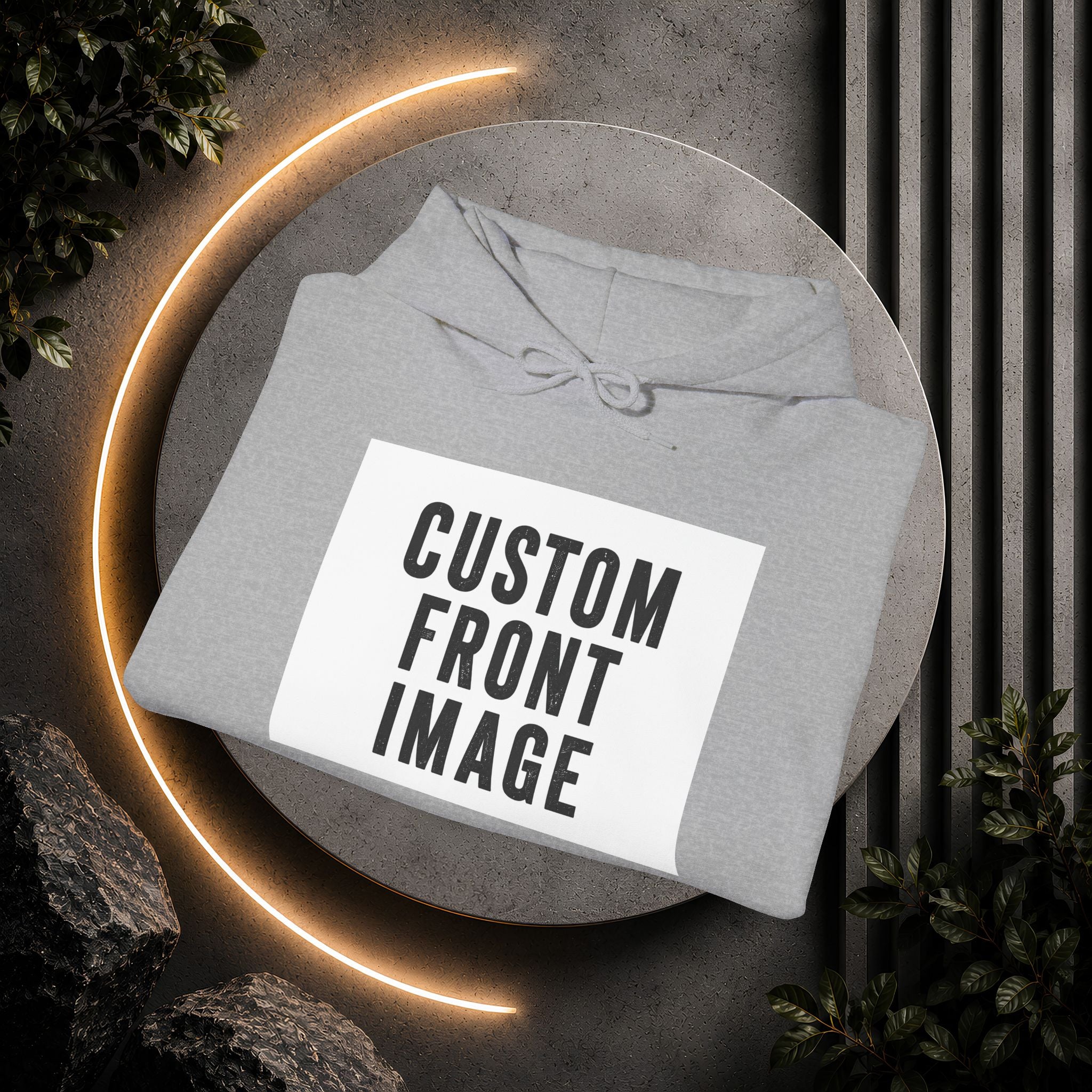 Custom Front Image Hoodie — Personalized White Pullover Hooded Sweatshirt