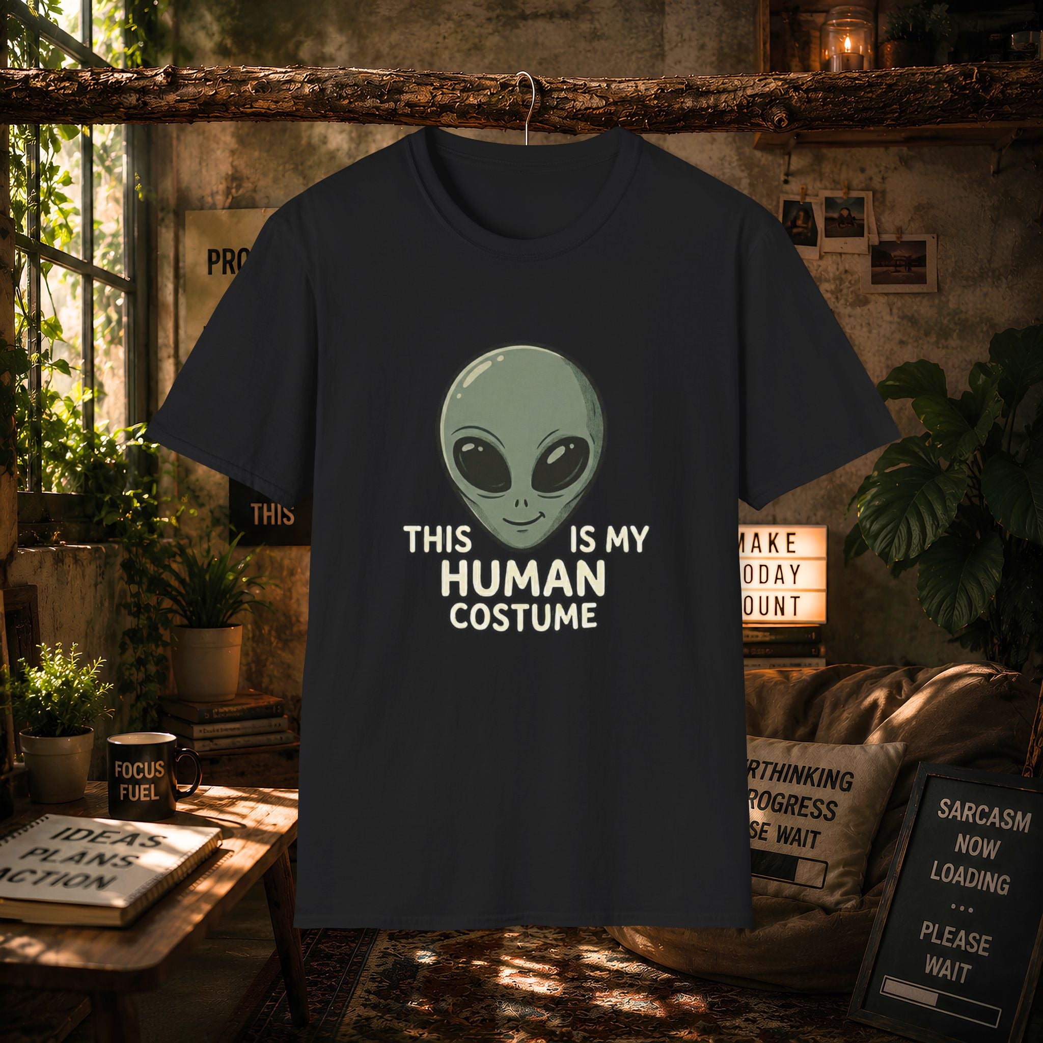Alien Head This Is My Human Costume T-Shirt | Funny Extraterrestrial Design