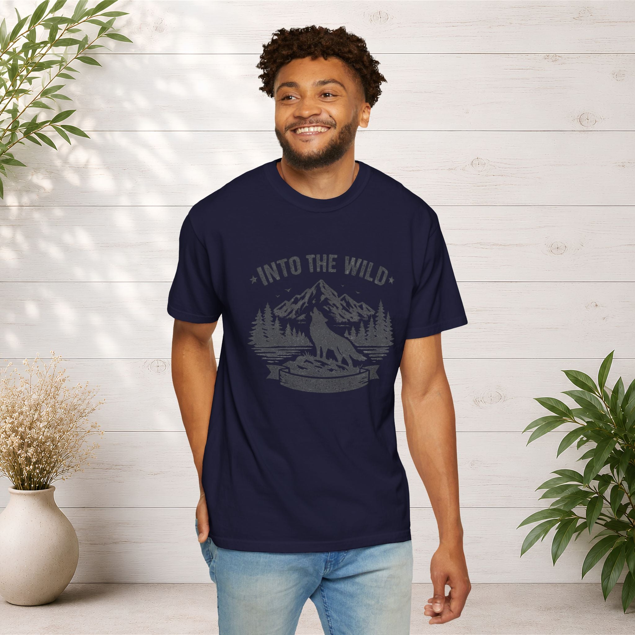 Into the Wild Wolf T-Shirt — Mountain Camping Adventure Tee