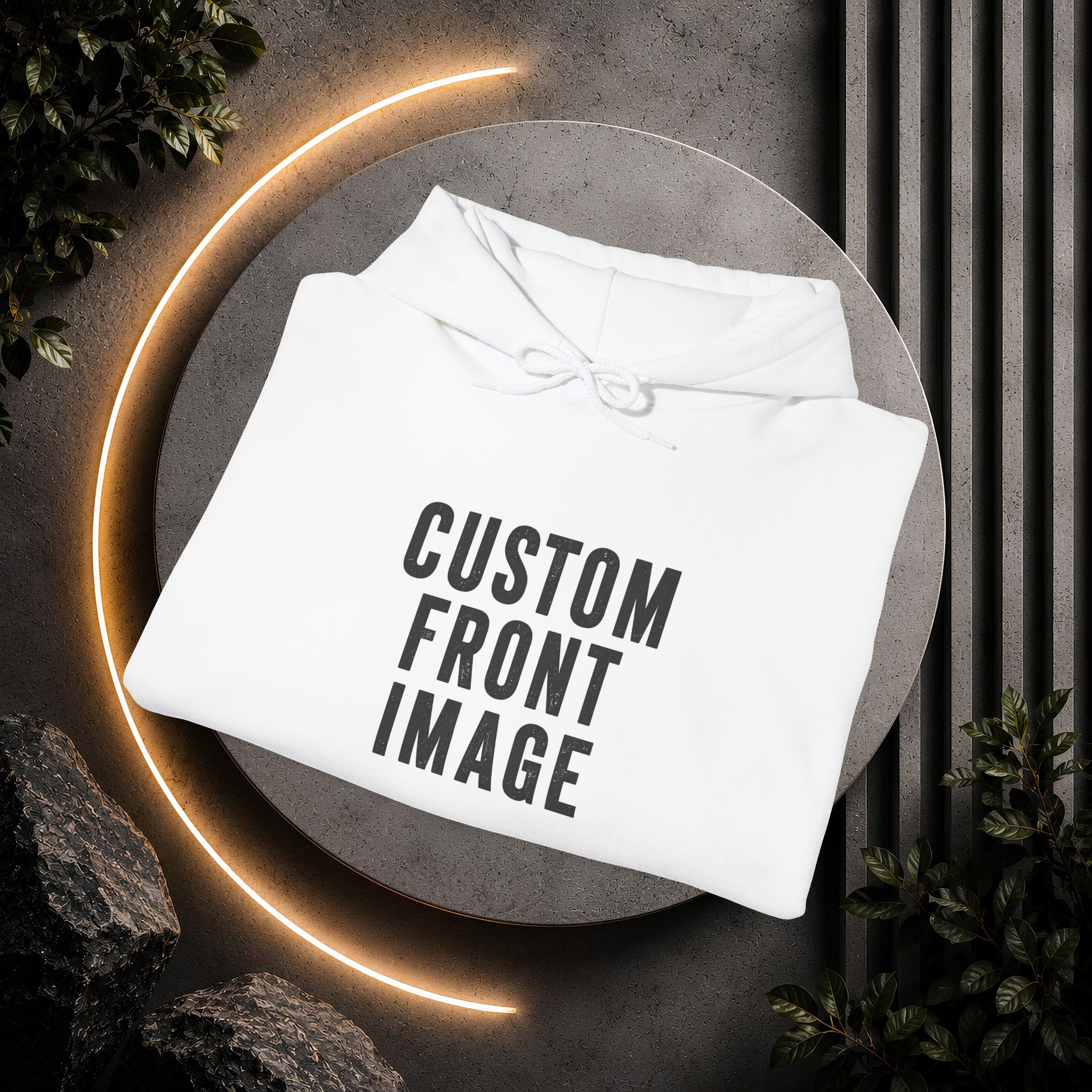 Custom Front Image Hoodie — Personalized White Pullover Hooded Sweatshirt