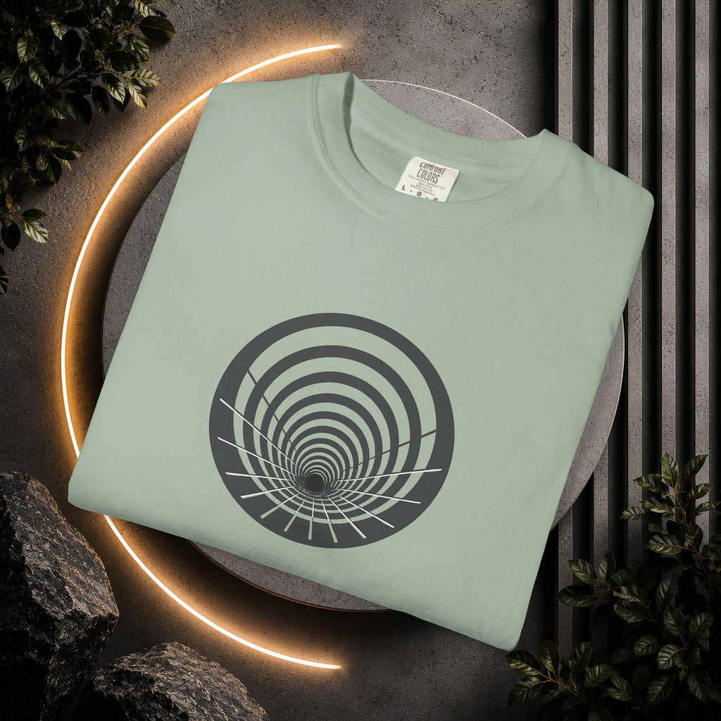 Optical Vortex Graphic T-Shirt — Spiral Tunnel Illusion Tee