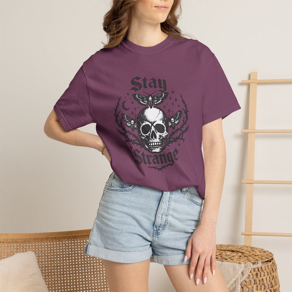 Stay Strange Skull T-Shirt — Gothic Skull Graphic Tee