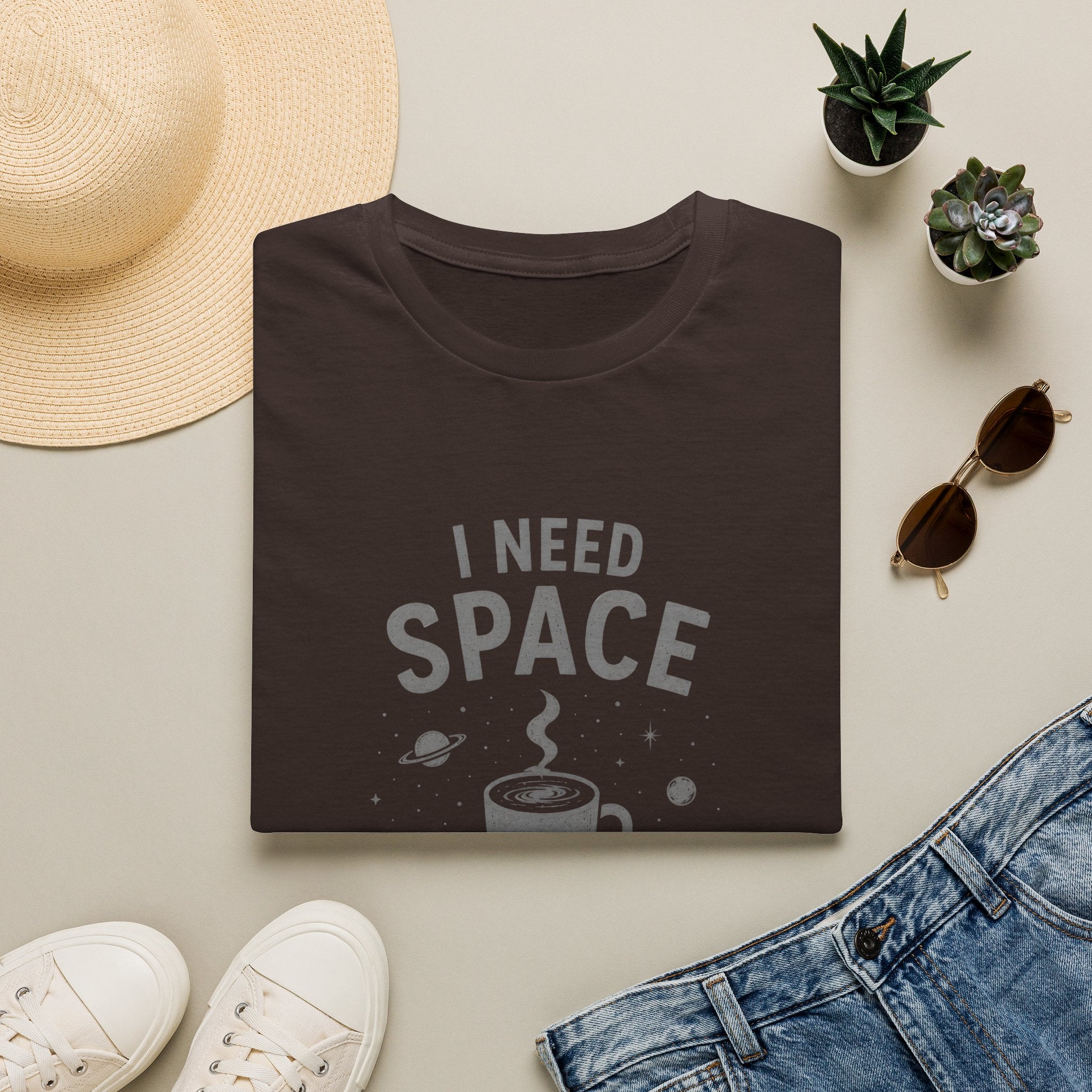 I Need Space and Coffee T-Shirt | Space Coffee Graphic Tee