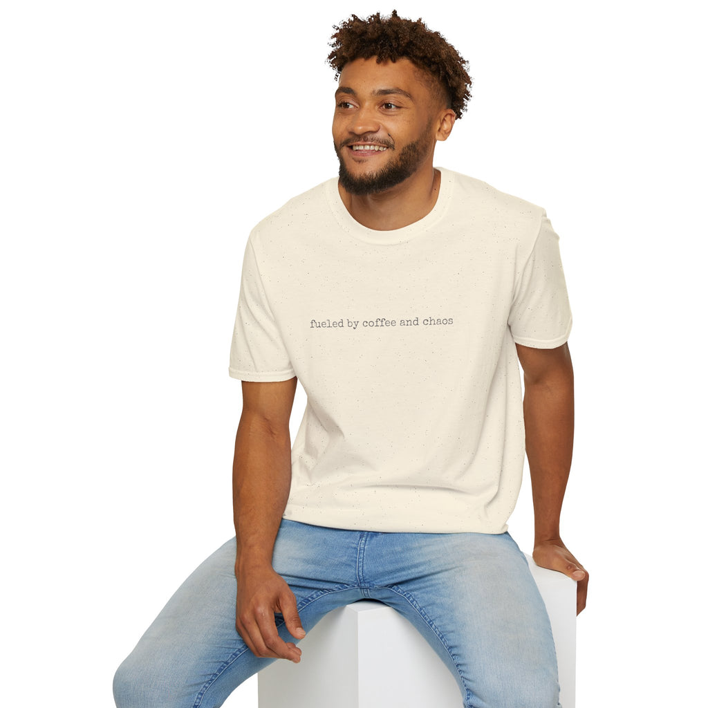 Fueled by Coffee and Chaos T-Shirt | Minimal Slogan Tee