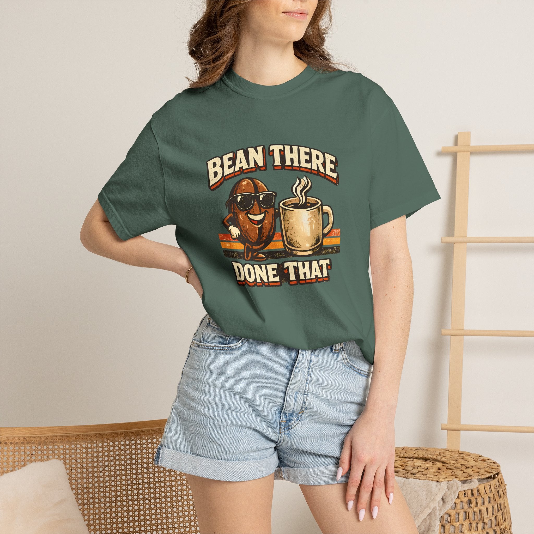 Coffee T-Shirt — "Bean There Done That" Retro Coffee Shirt