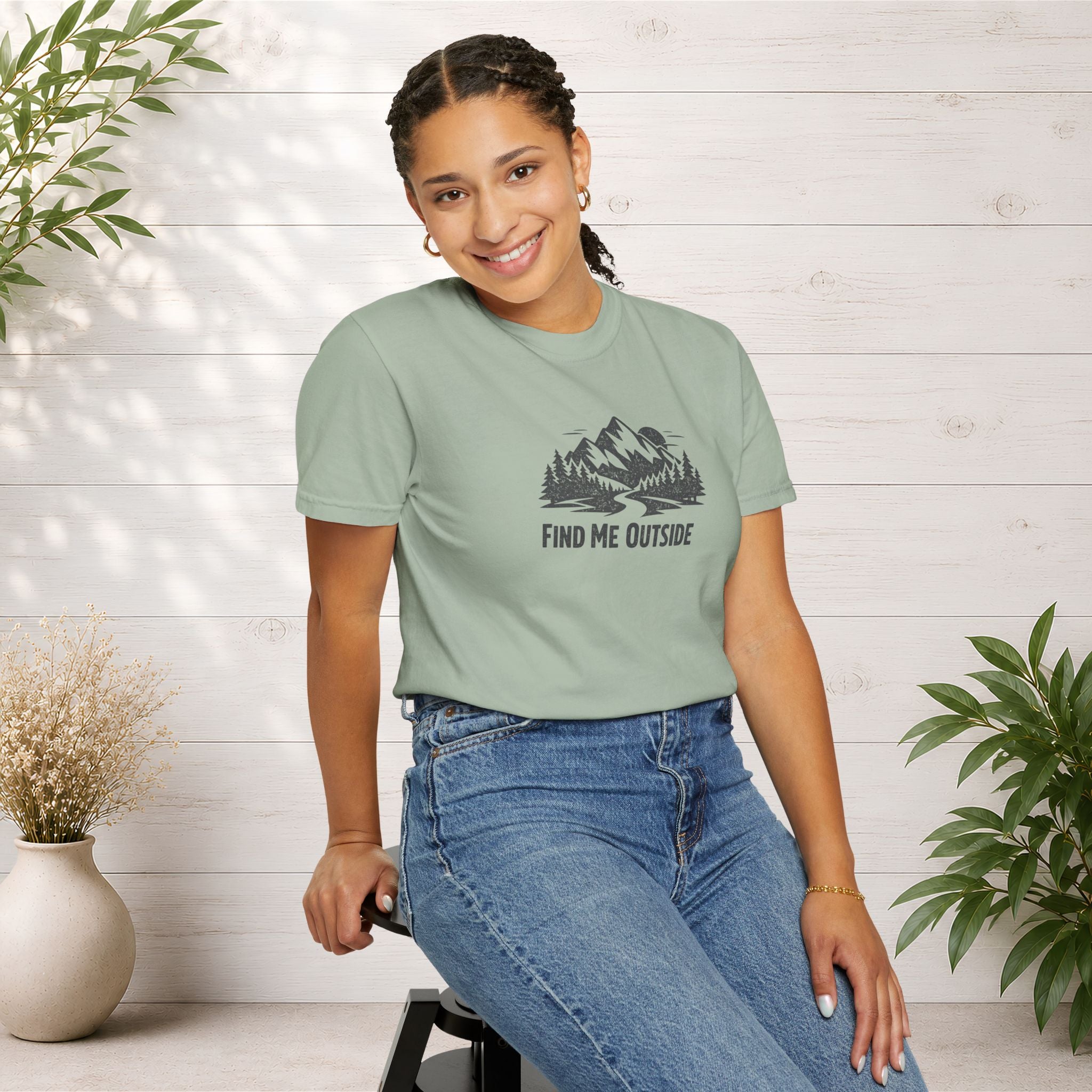 Find Me Outside Mountain T-Shirt — Outdoor Adventure Graphic Tee