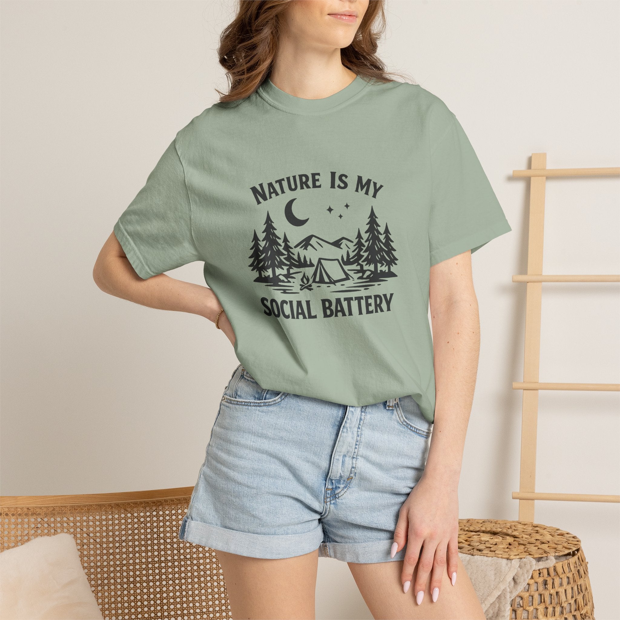 Nature Is My Social Battery T-Shirt — Outdoor Enthusiast Graphic Tee