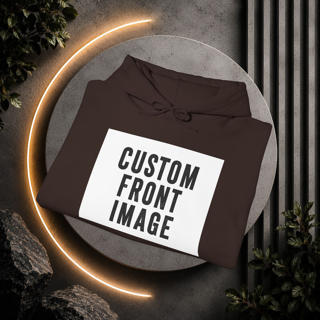 Custom Front Image Hoodie — Personalized White Pullover Hooded Sweatshirt