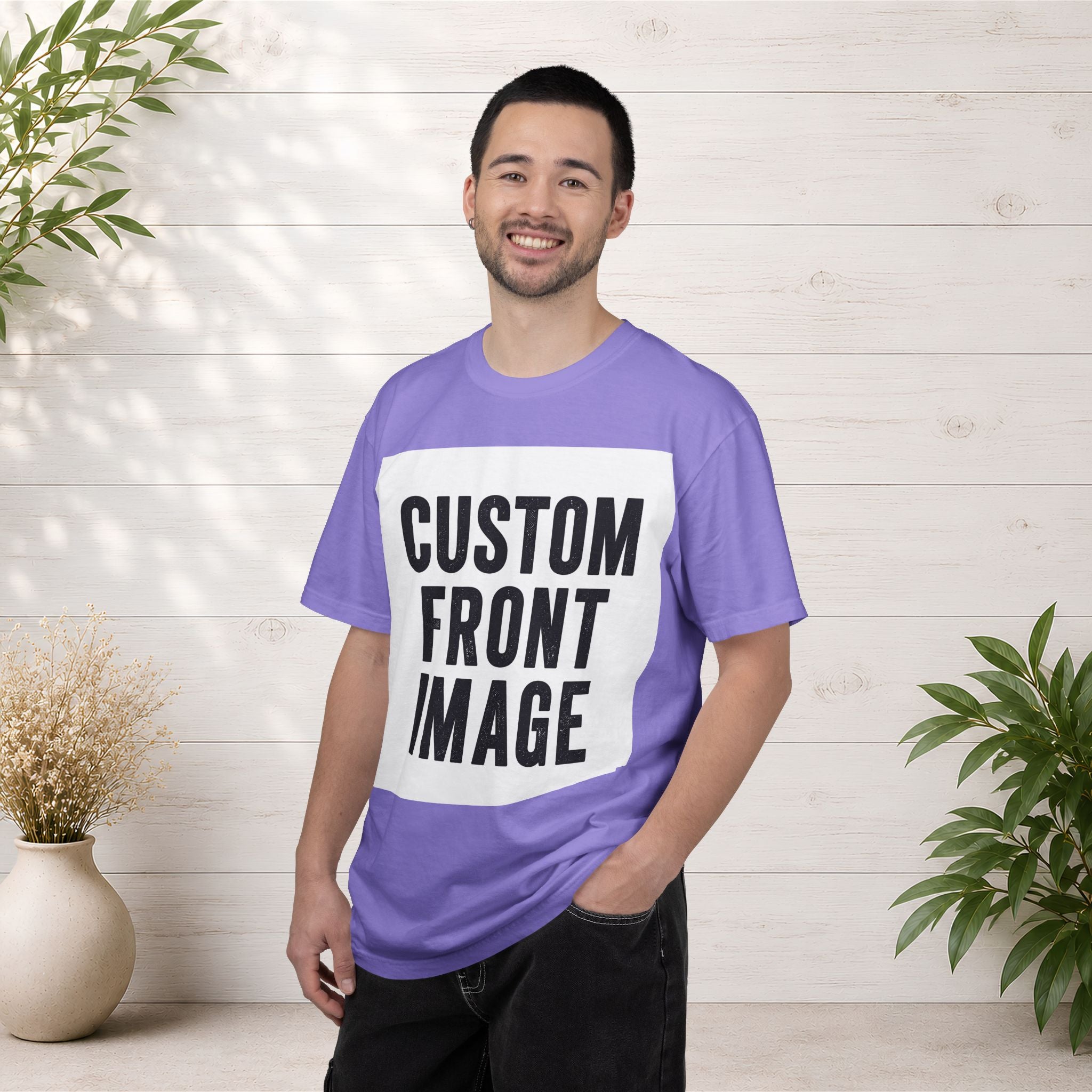 Custom Square Image Front T-Shirt - Add Your Own Image