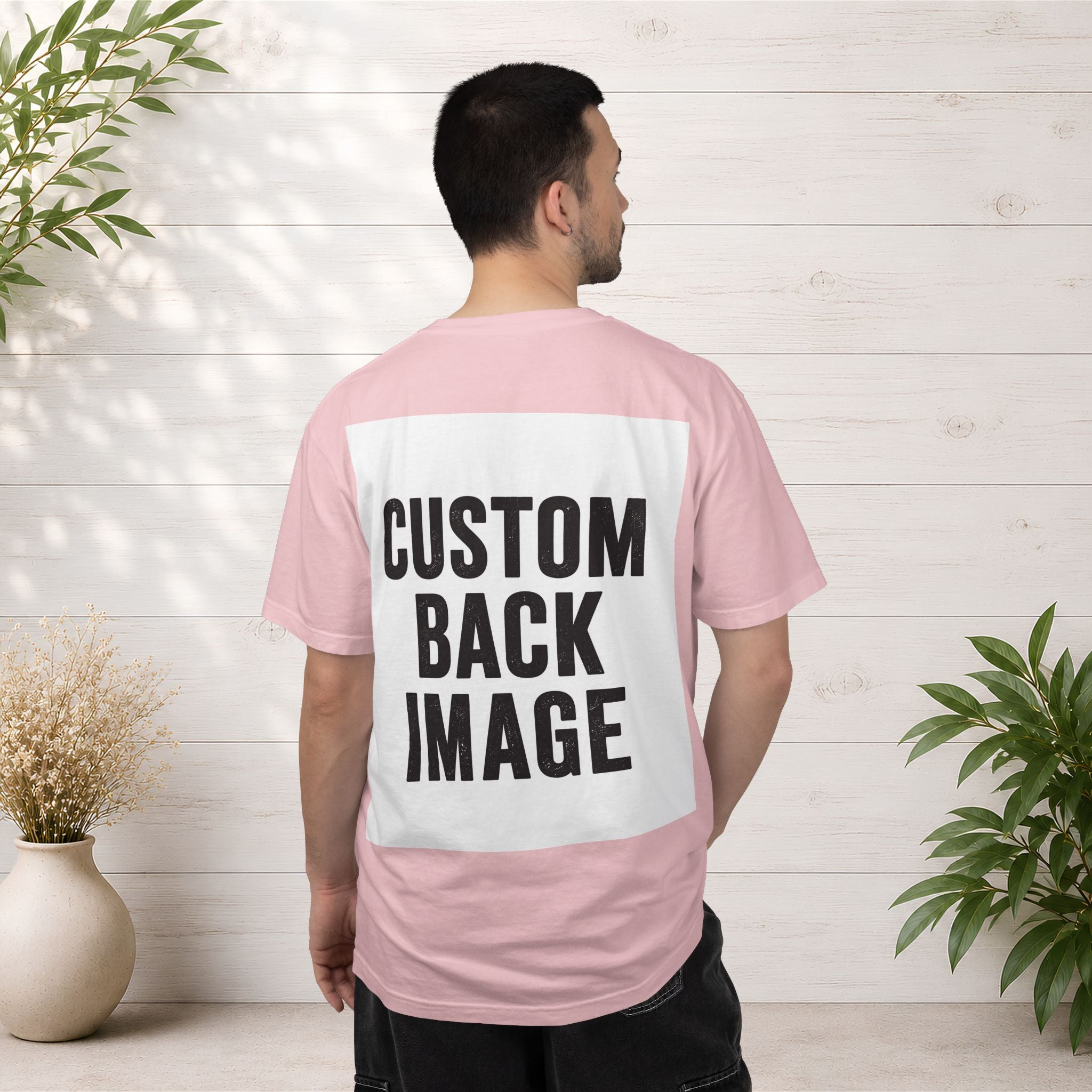 Custom Image Back T-Shirt - Add Your Own Image