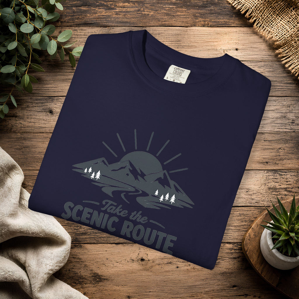 Scenic Route T‑Shirt — Take the Scenic Route Mountain Adventure Tee