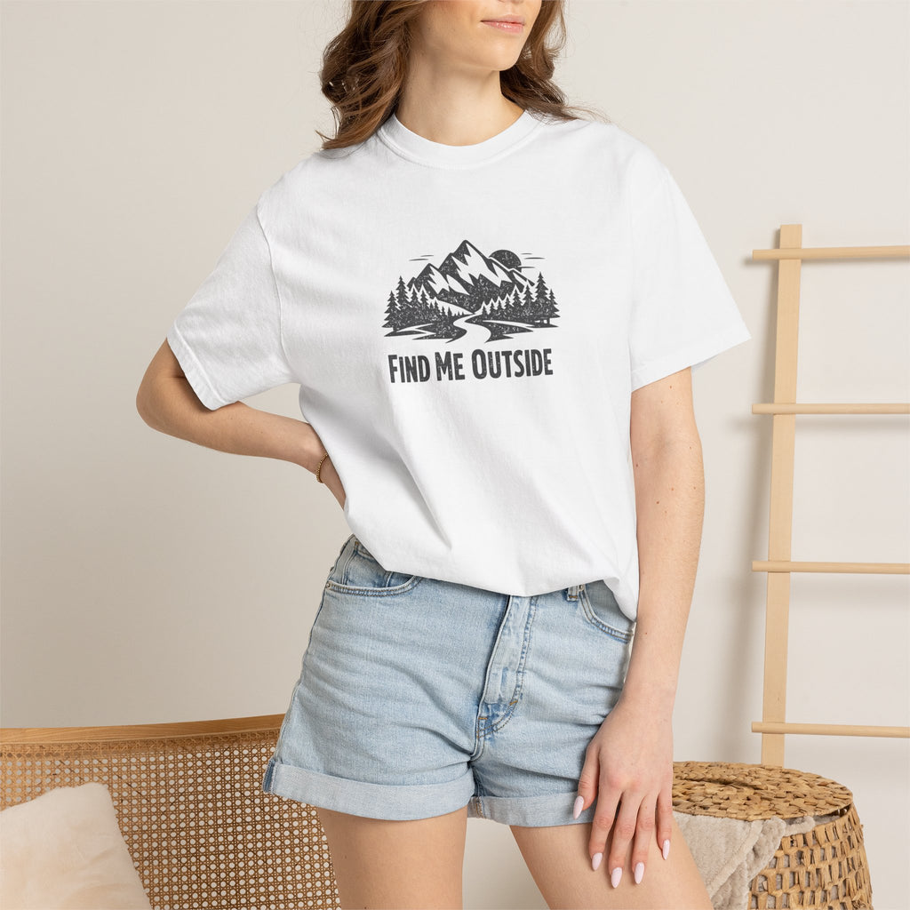 Find Me Outside Mountain T-Shirt — Outdoor Adventure Graphic Tee