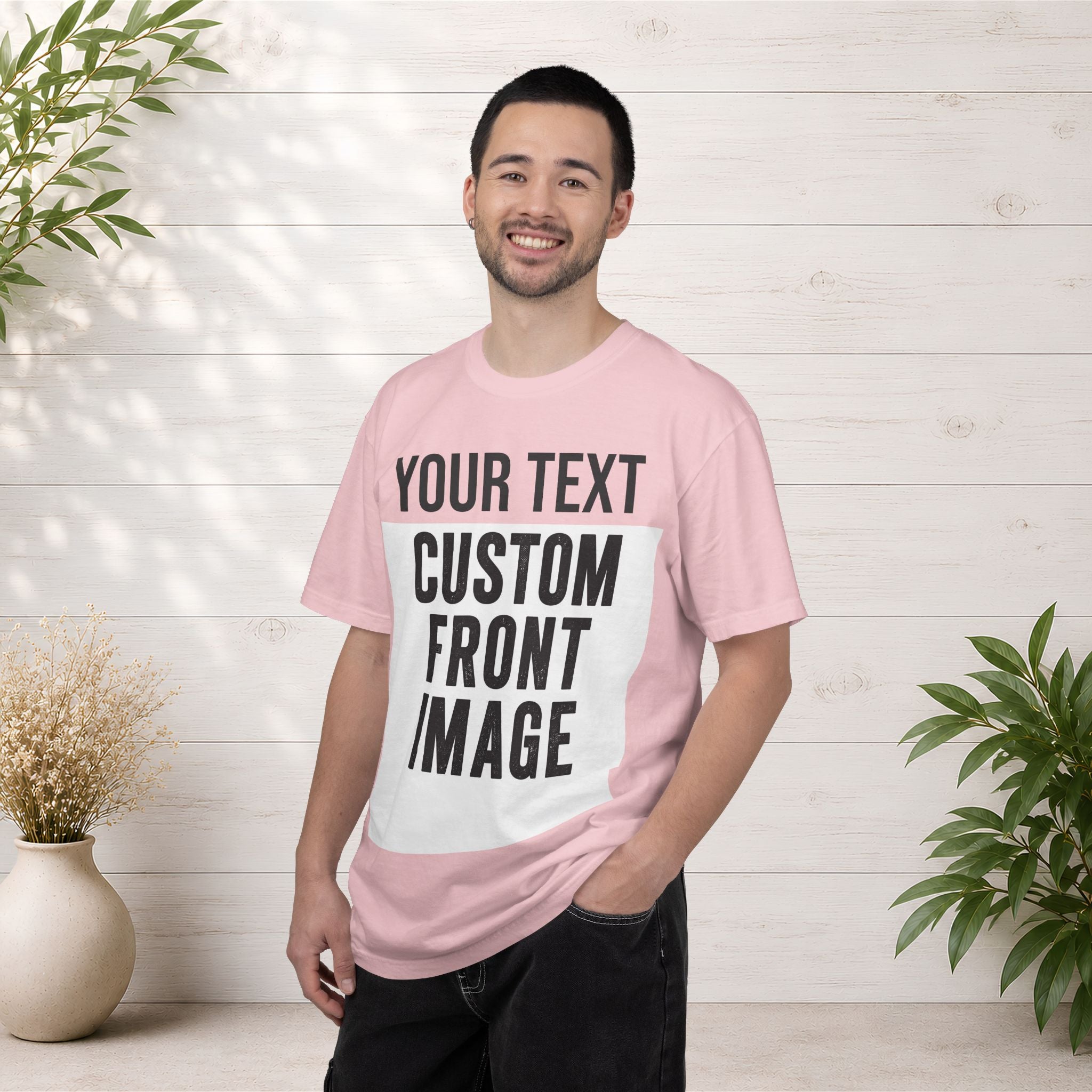 Custom Front Print T-Shirt — Personalized Text & Image Tee