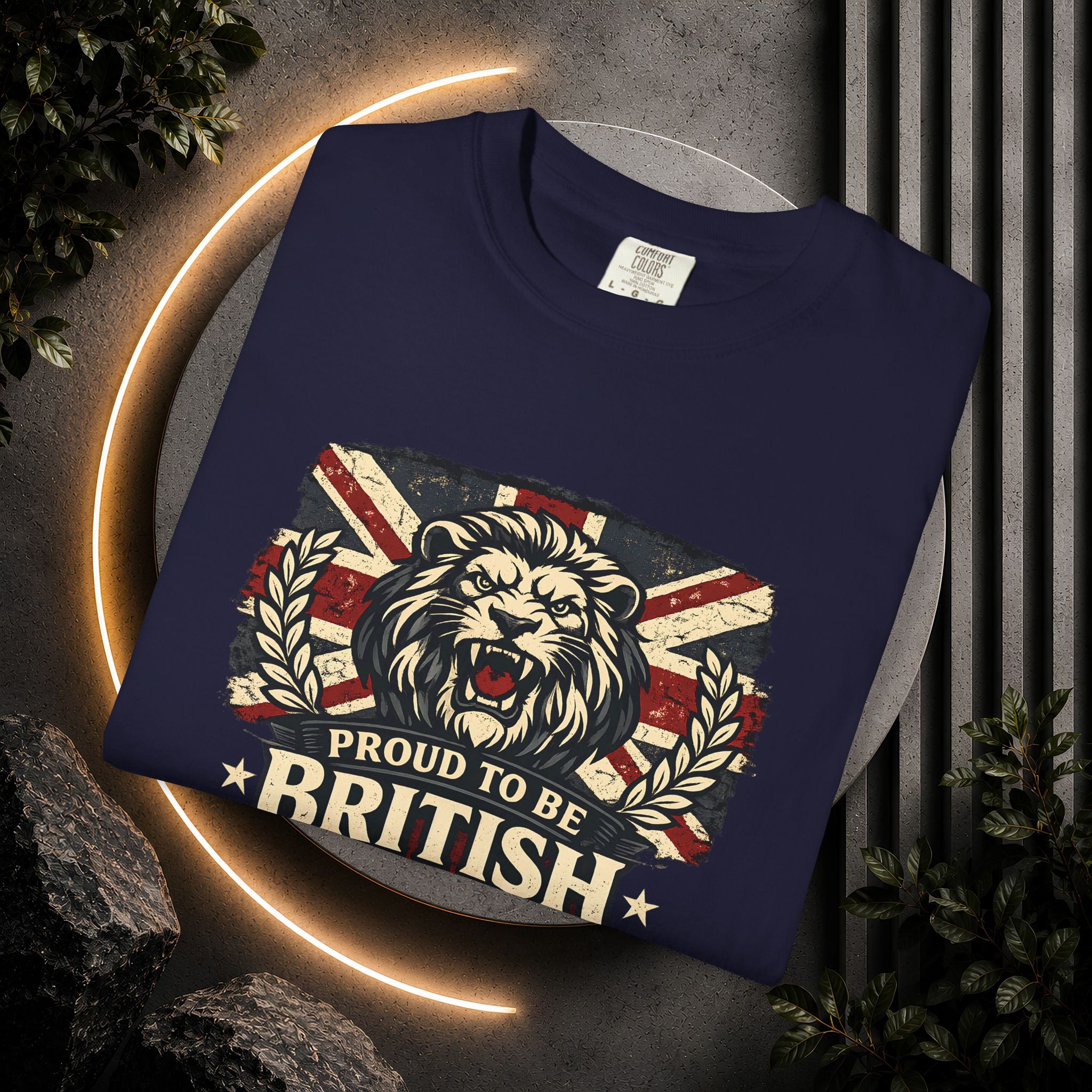British Lion T-Shirt — "Proud to Be British" Union Jack Graphic Tee
