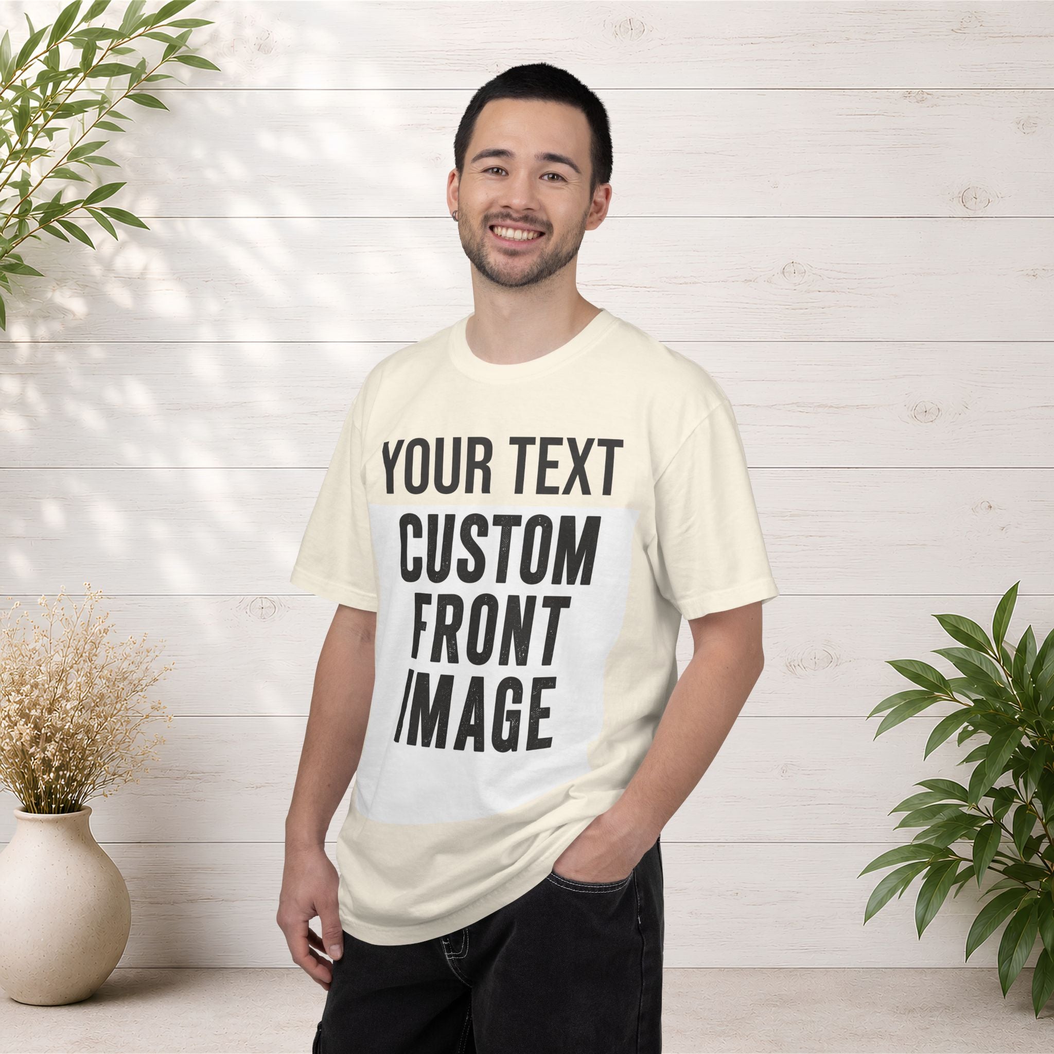 Custom Front Print T-Shirt — Personalized Text & Image Tee