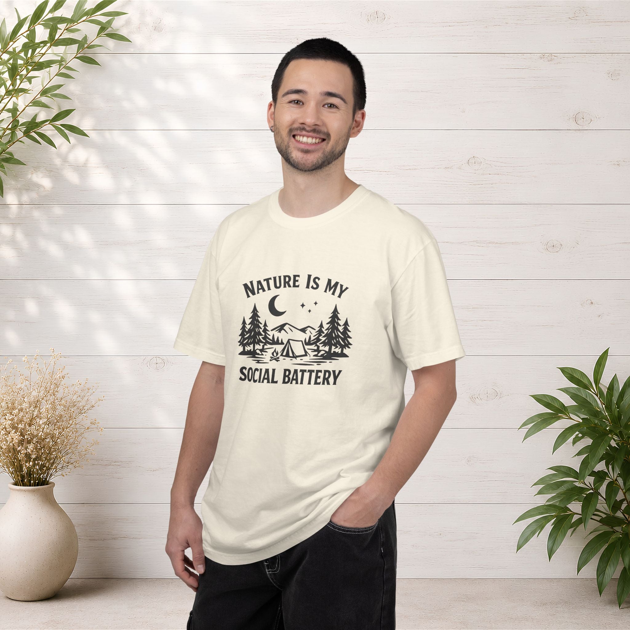 Nature Is My Social Battery T-Shirt — Outdoor Enthusiast Graphic Tee