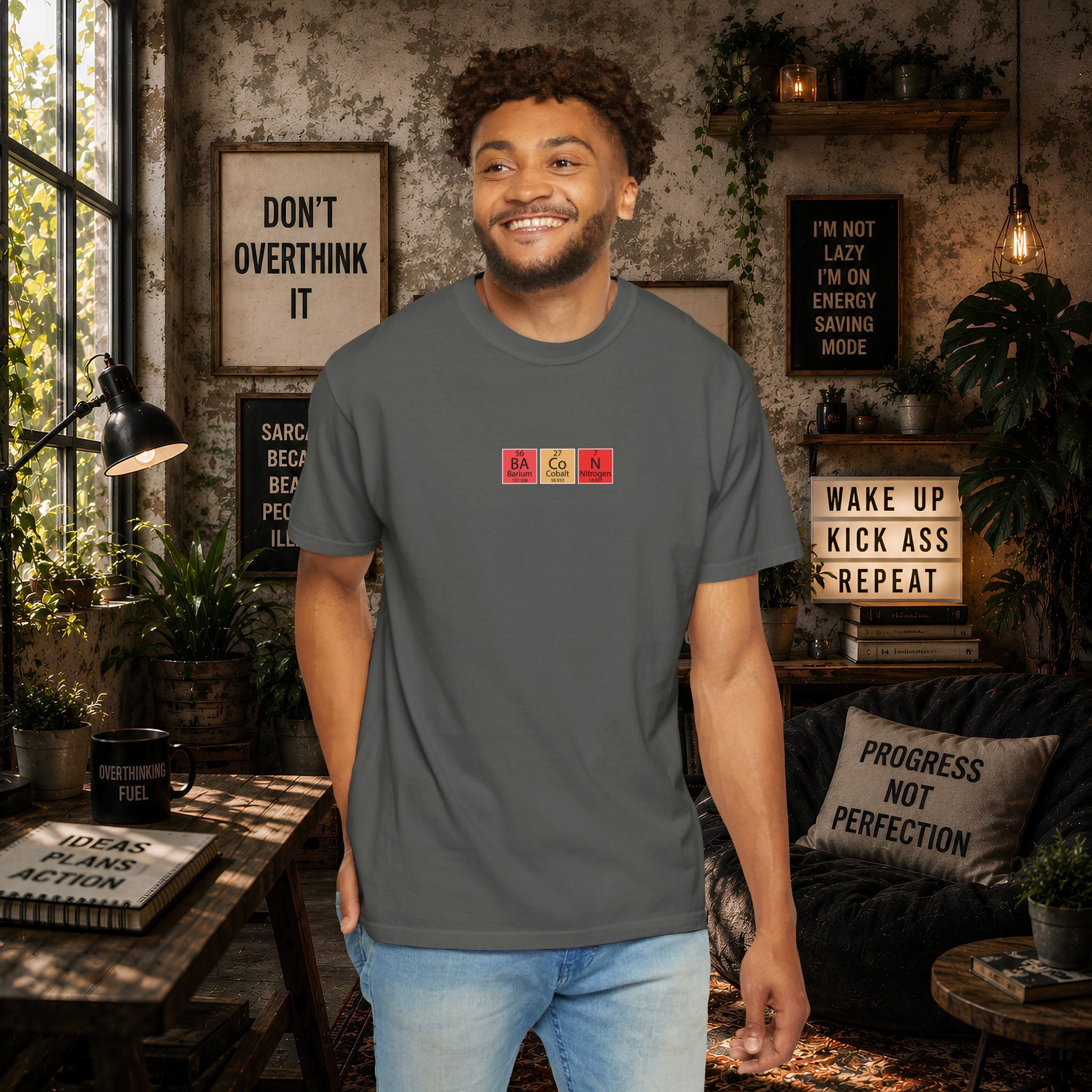 Bacon Chemistry T-Shirt — Periodic Table Style Food Graphic Tee