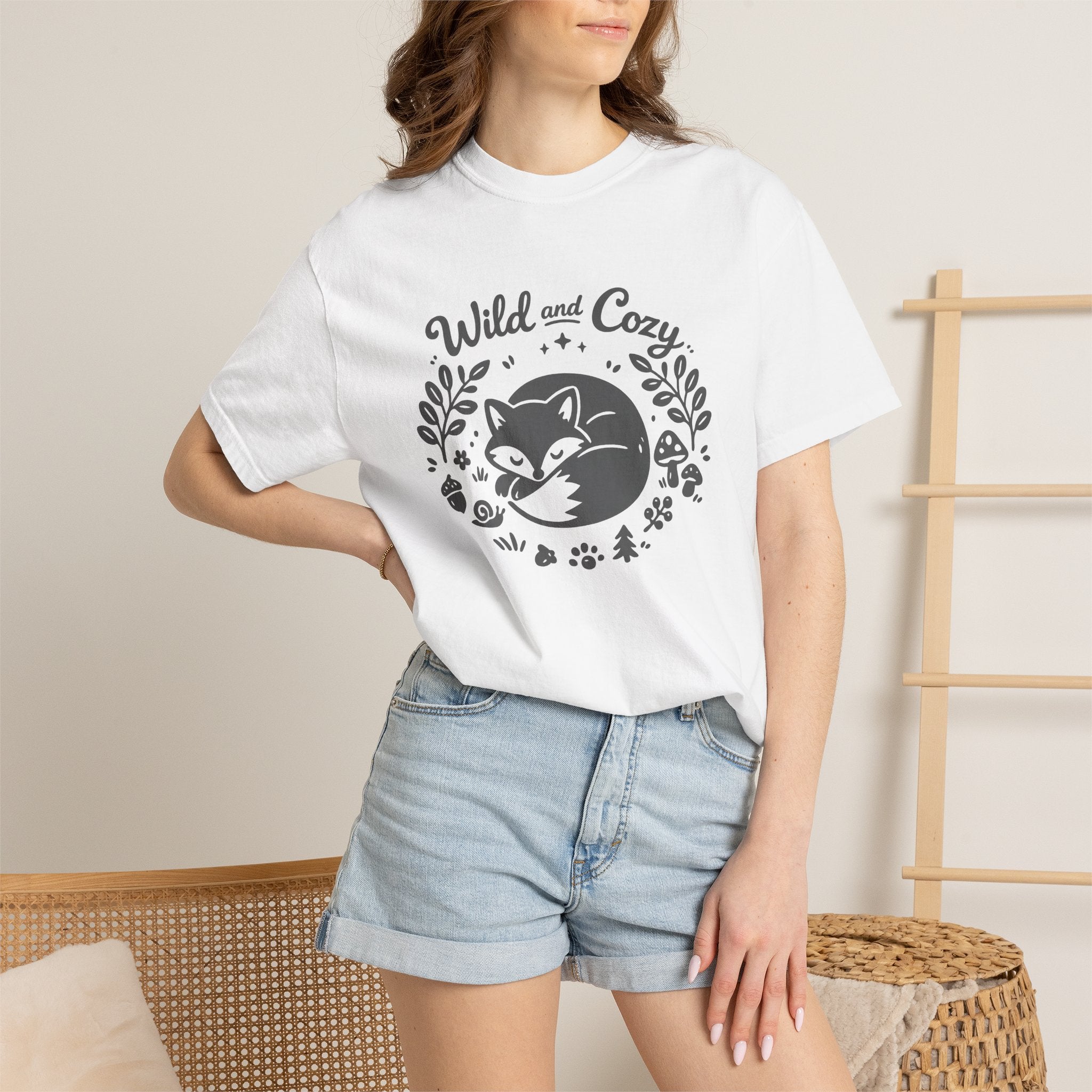 "Wild and Cozy" Fox Graphic T-Shirt