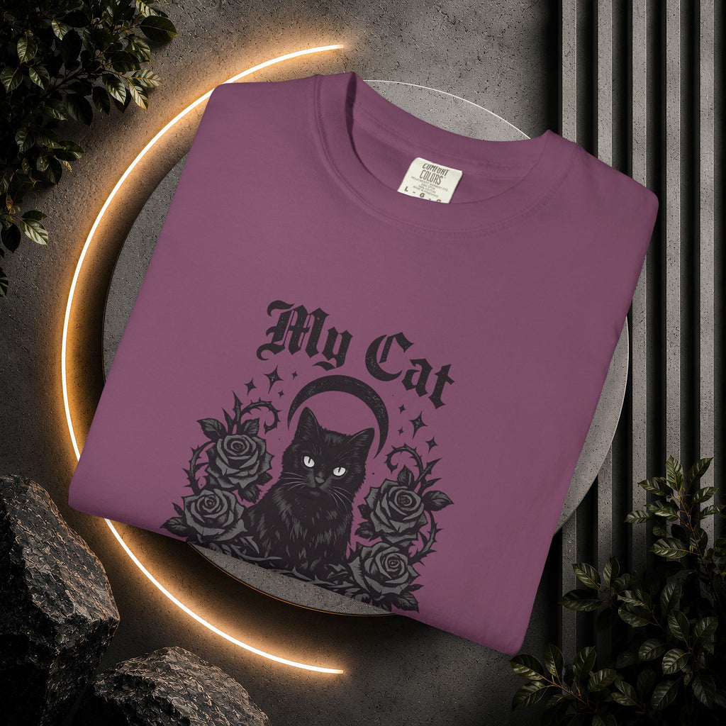My Cat Is My Familiar T-Shirt — Gothic Cat Witch Tee