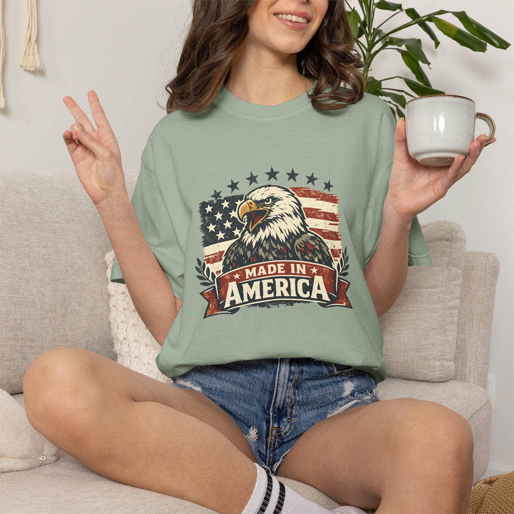 Made in America Eagle T-Shirt — Patriotic USA Flag Graphic Tee