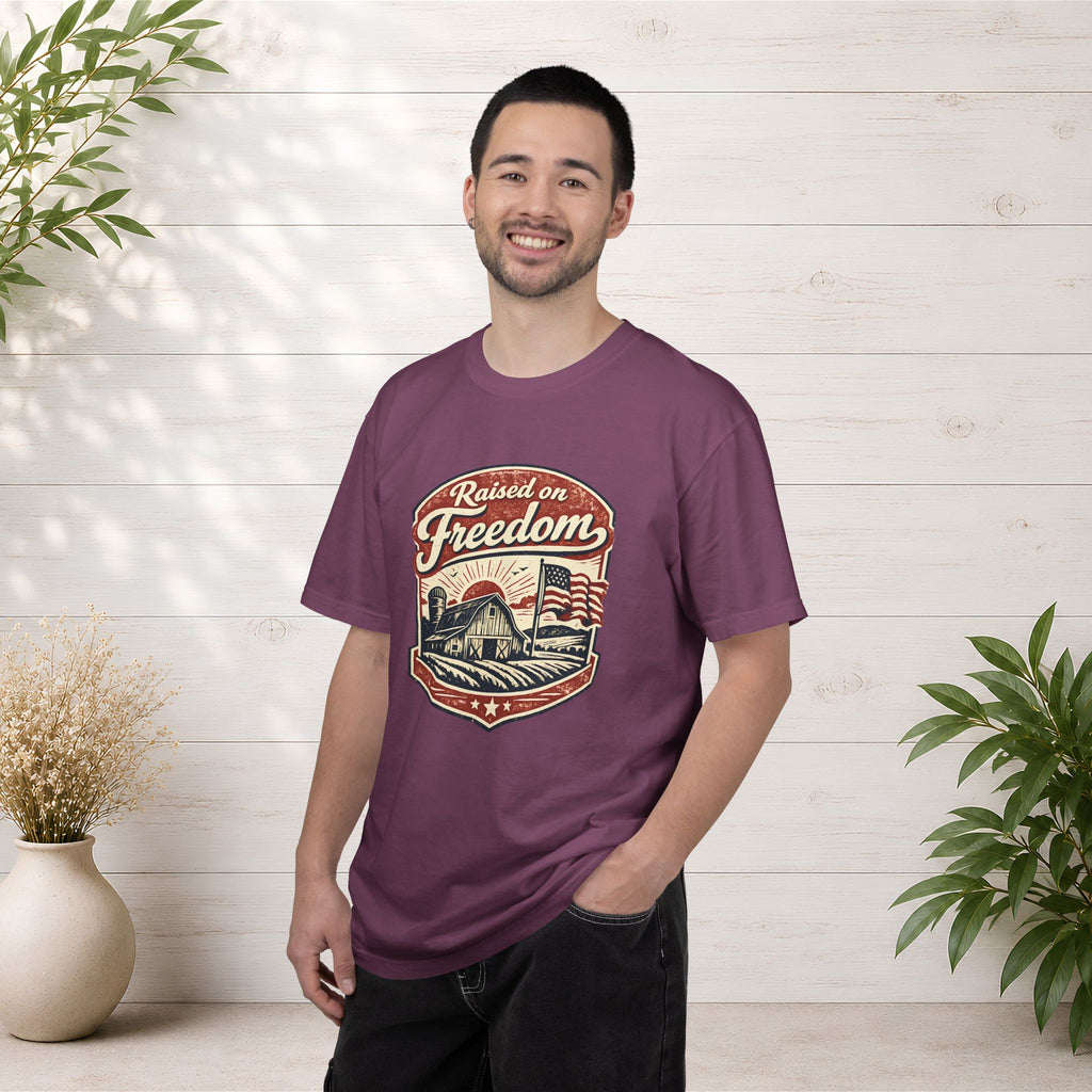 Raised on Freedom T-Shirt — Vintage American Flag Graphic Tee