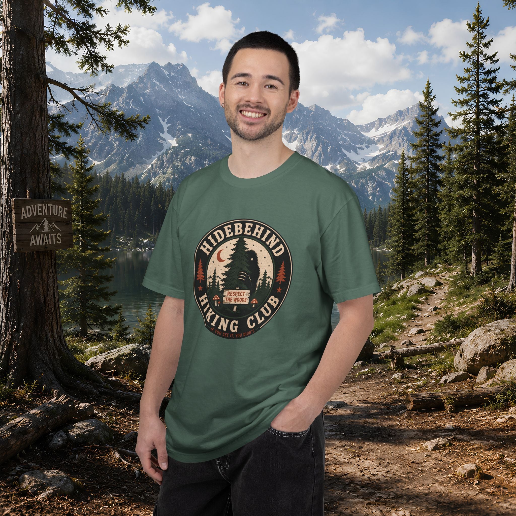 Hidebehind Hiking Club T-Shirt — Vintage Cryptid Outdoors Tee