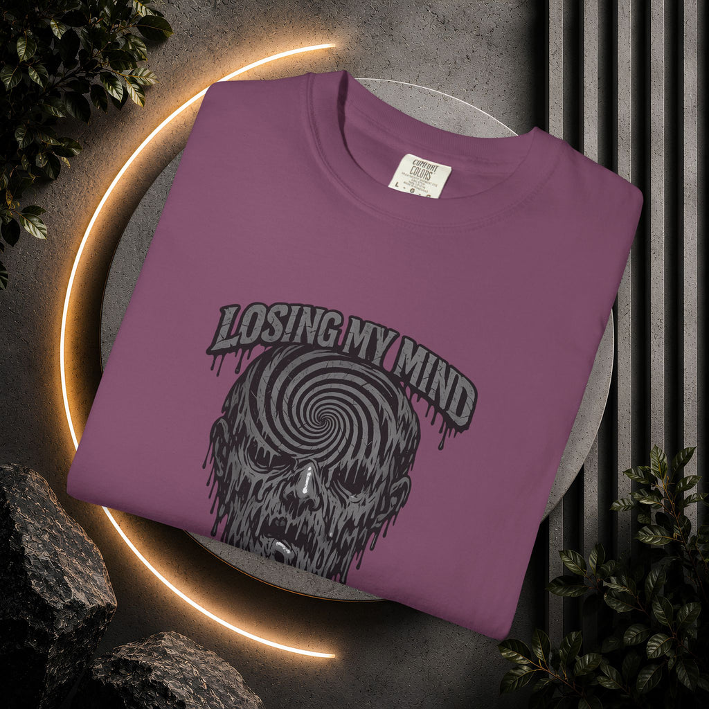 Losing My Mind Skull Tee — Psychedelic Spiral Graphic T-Shirt