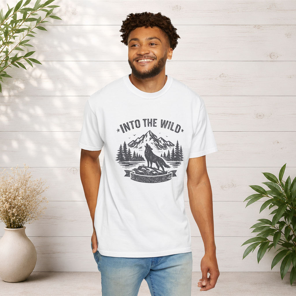 Into the Wild Wolf T-Shirt — Mountain Camping Adventure Tee
