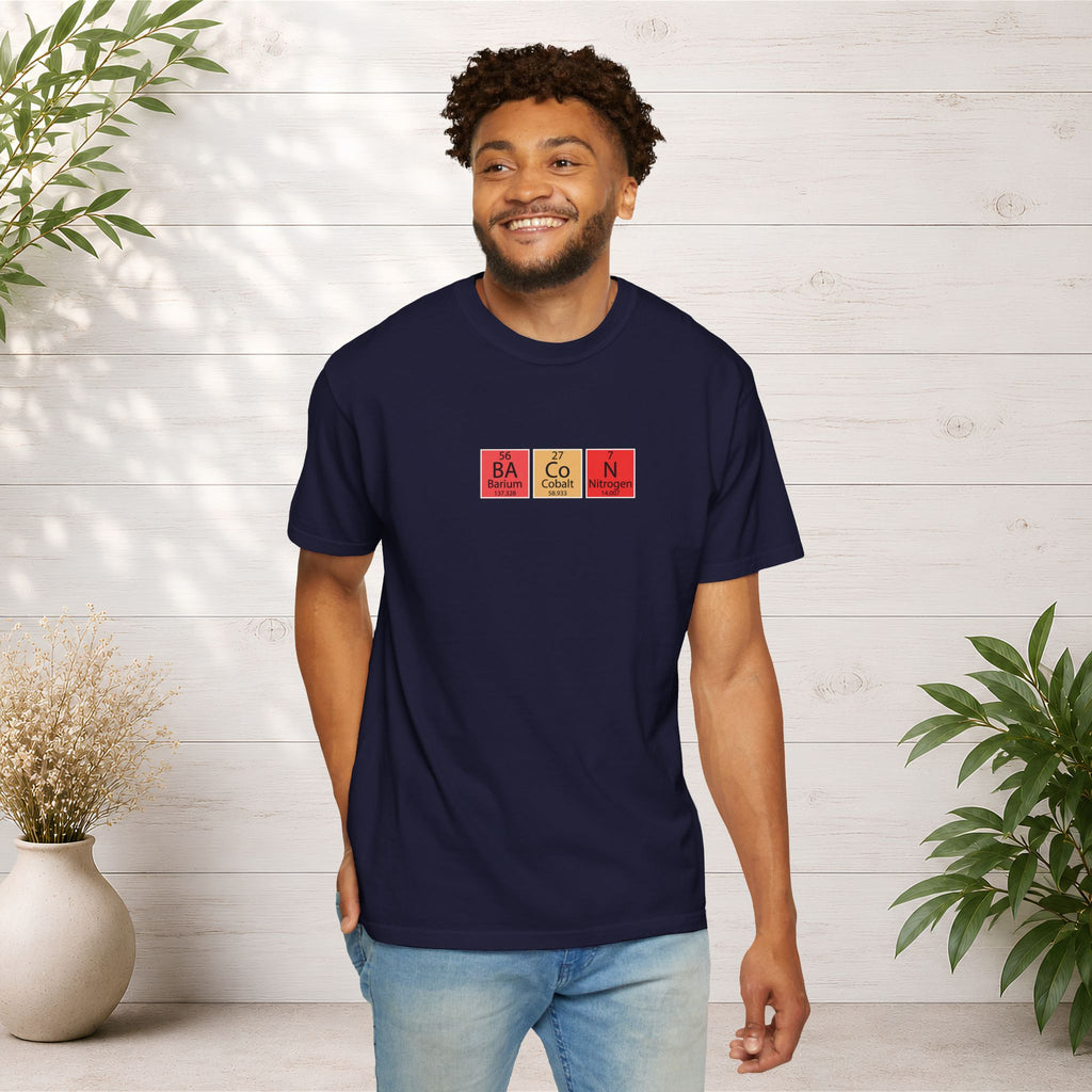 Bacon Chemistry T-Shirt — Periodic Table Style Food Graphic Tee