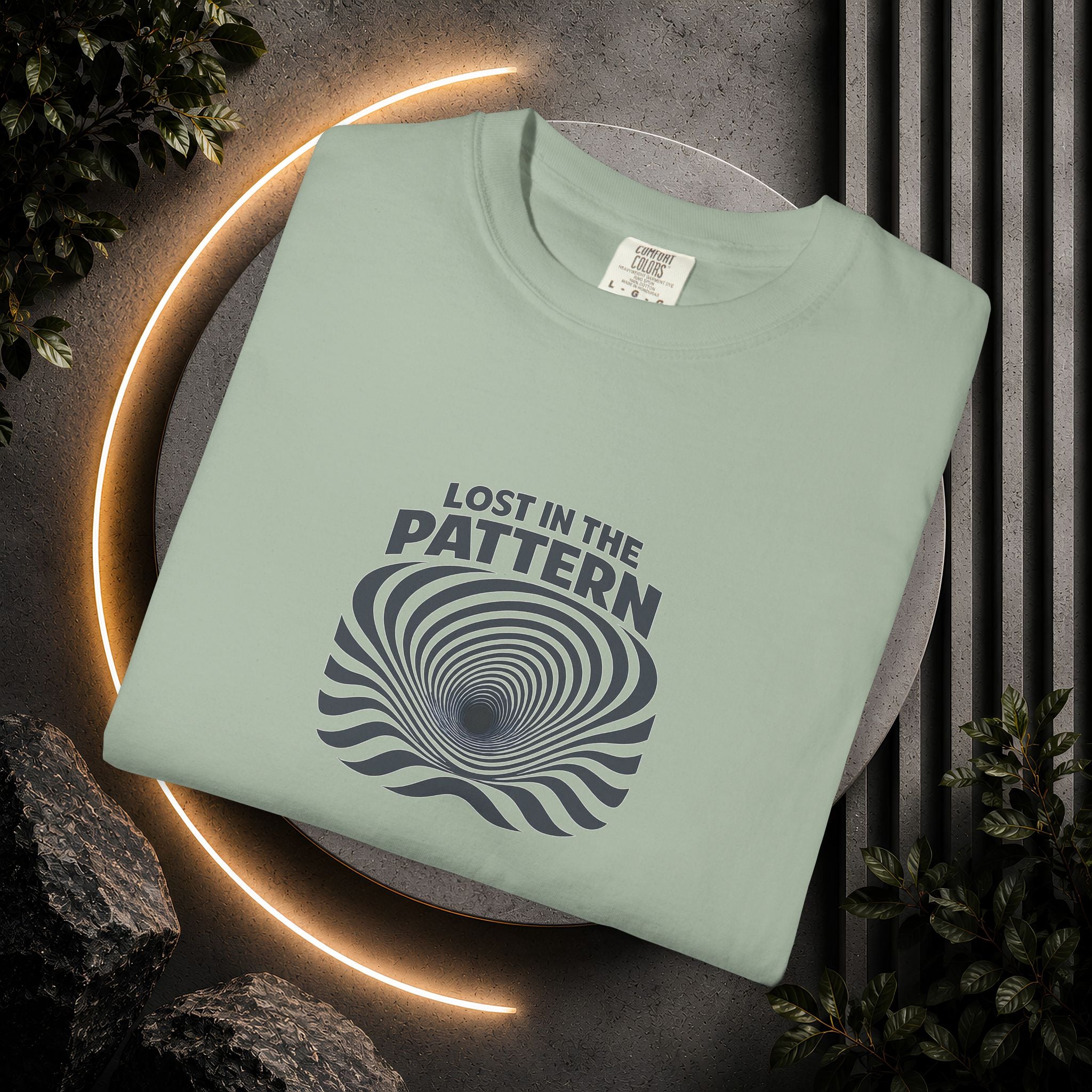 Lost in the Pattern T‑Shirt — Optical Illusion Graphic Tee