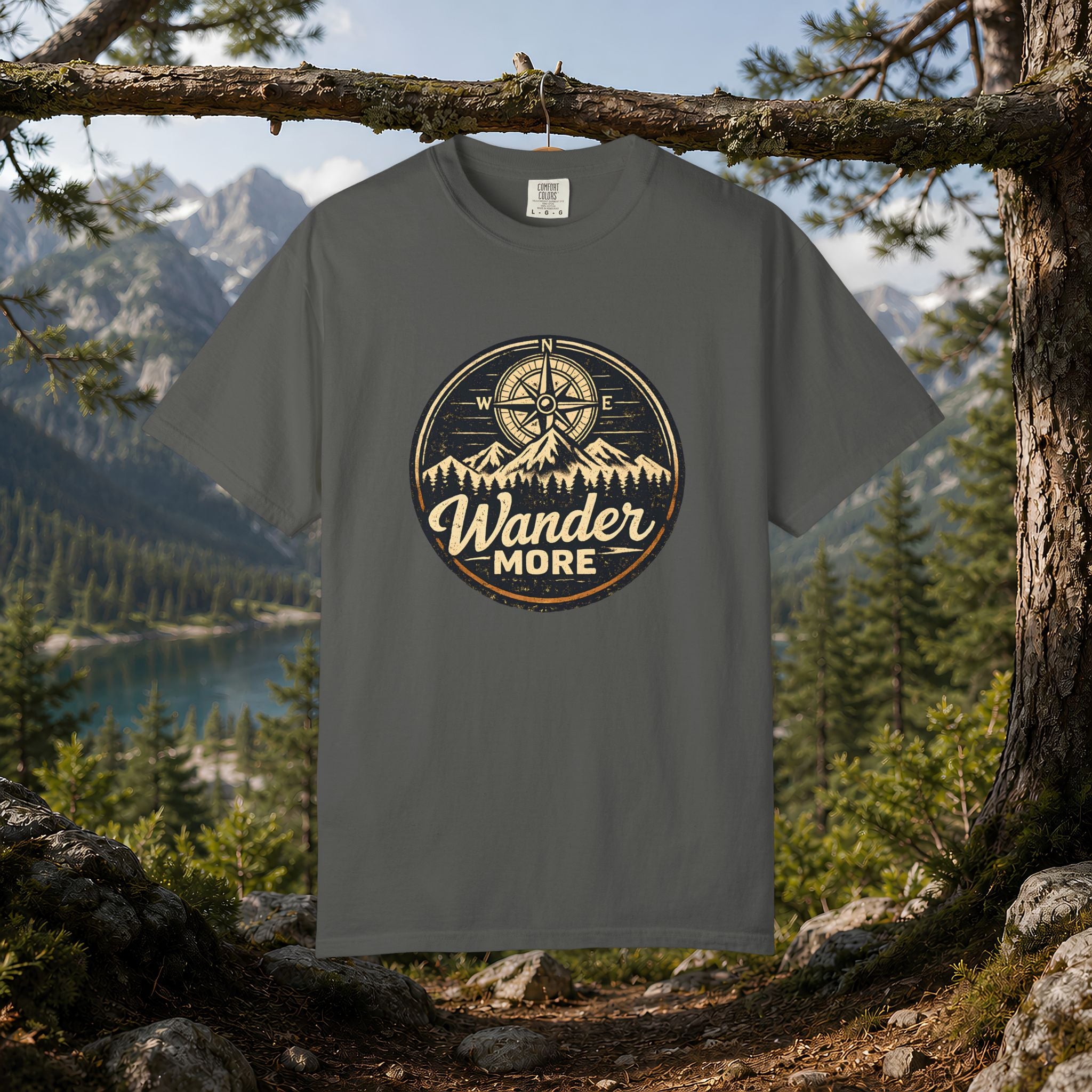 Wander More T-Shirt — Adventure Compass Graphic Tee