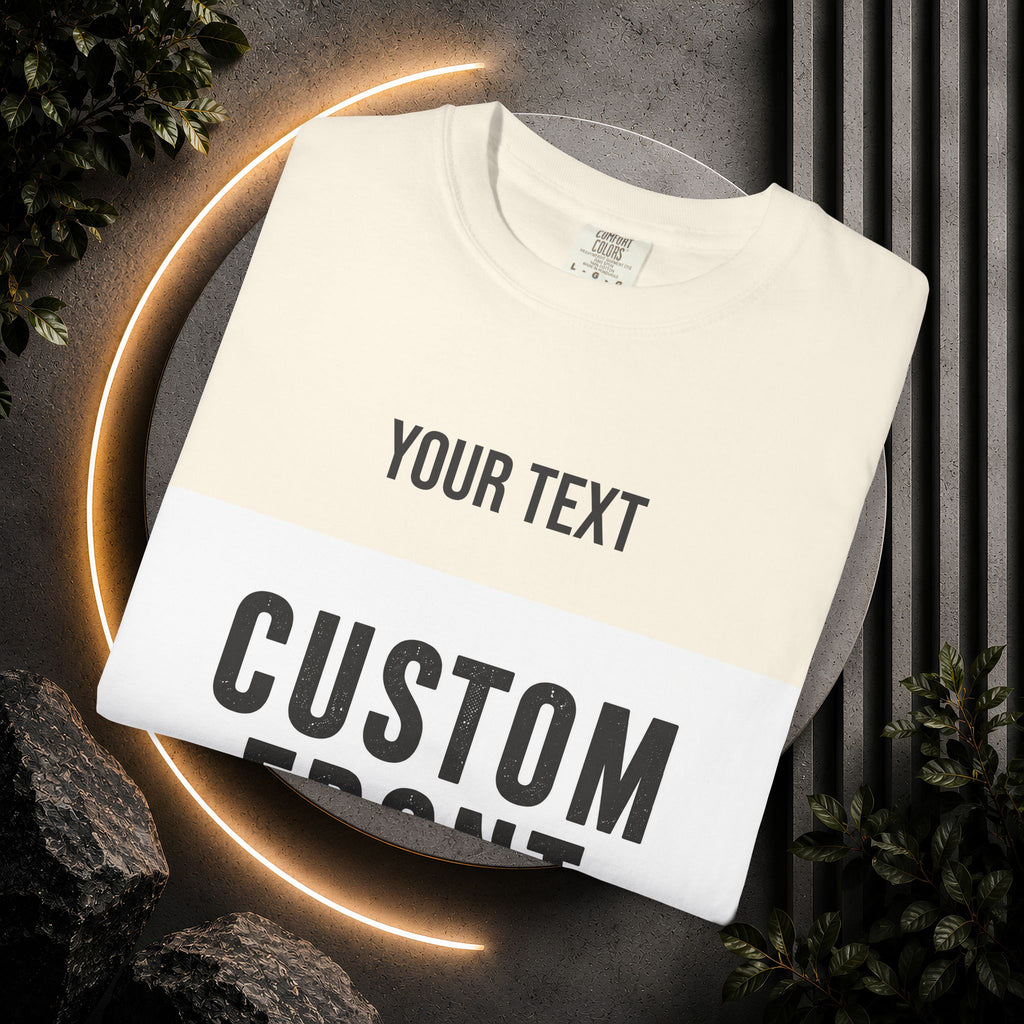 Custom Front Landscape Print T-Shirt — Personalized Text & Image Tee