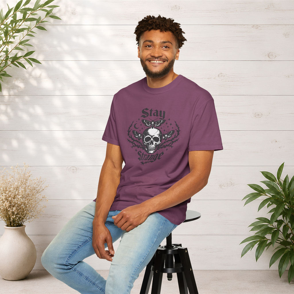 Stay Strange Skull T-Shirt — Gothic Skull Graphic Tee