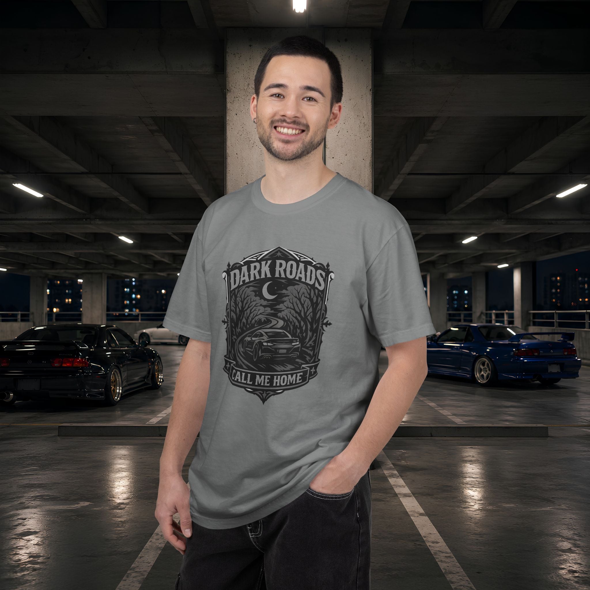 Dark Roads Call Me Home T-Shirt — Vintage Night Drive Graphic Tee