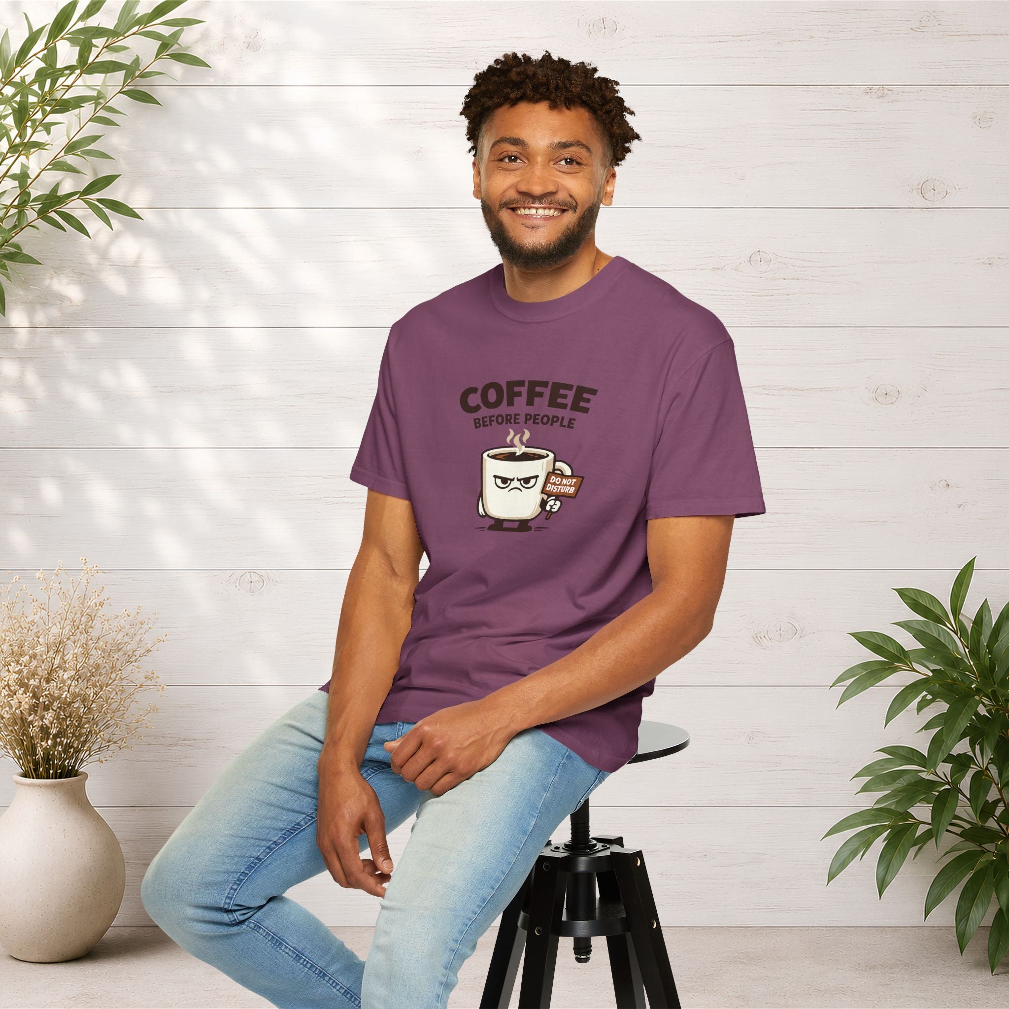 Coffee Before People T‑Shirt — Funny Morning Coffee Graphic Tee