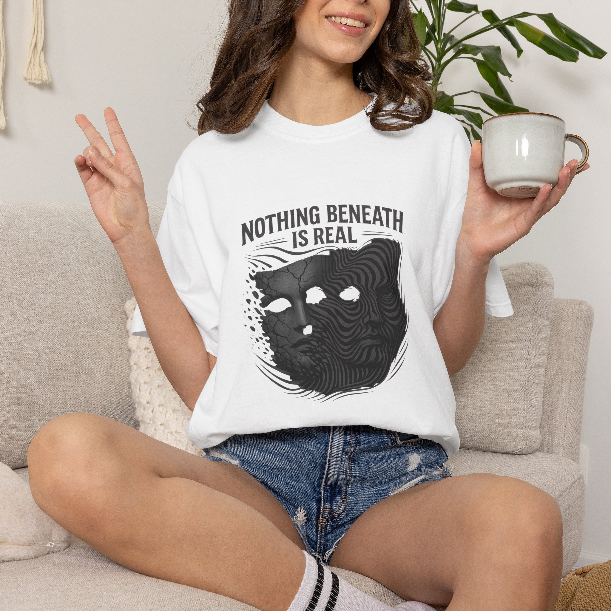“Nothing Beneath Is Real” Surreal Graphic T-Shirt